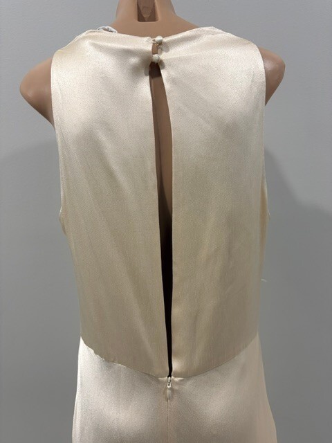 Shona Joy Size 10 La Lune High Neck Bias Maxi Cream Dress NWT $340