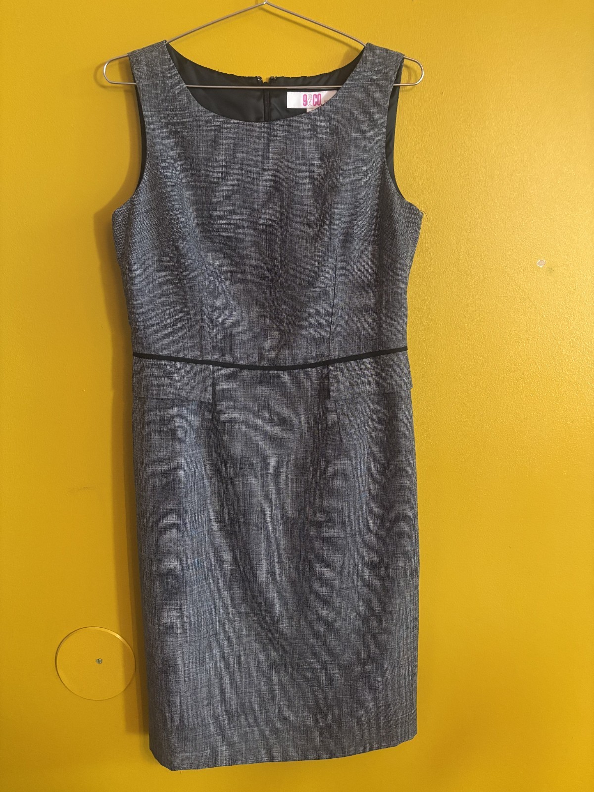 9&Co Suit Separates black and grey checkered print sheath dress in size 8