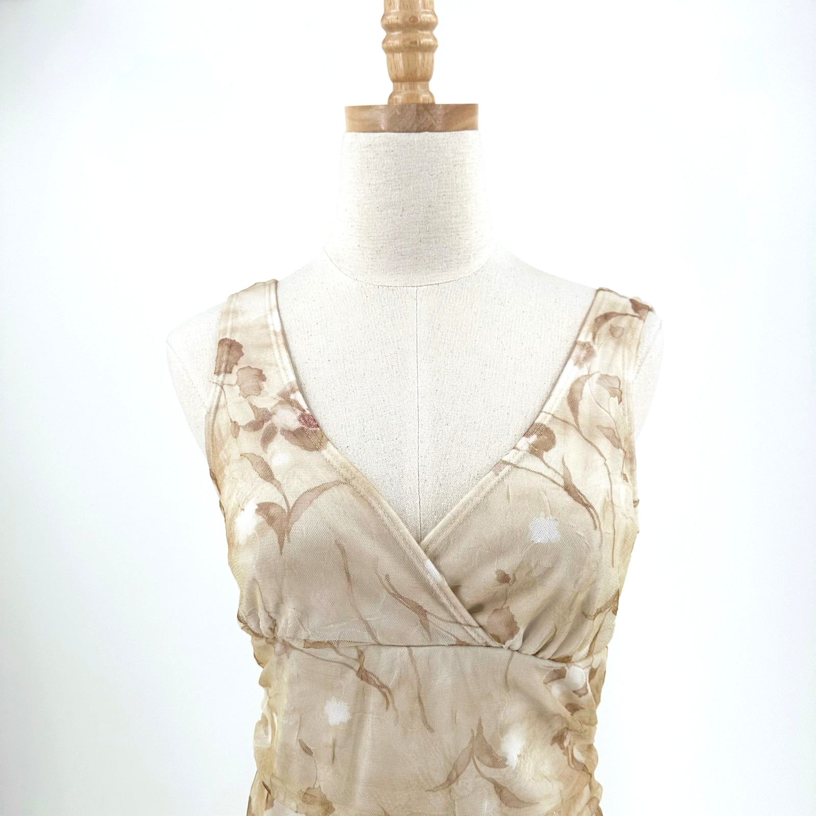 VTG Y2K Charlotte Russe Asymmetrical Floral Midi Slip Dress Medium Fairy Cottage