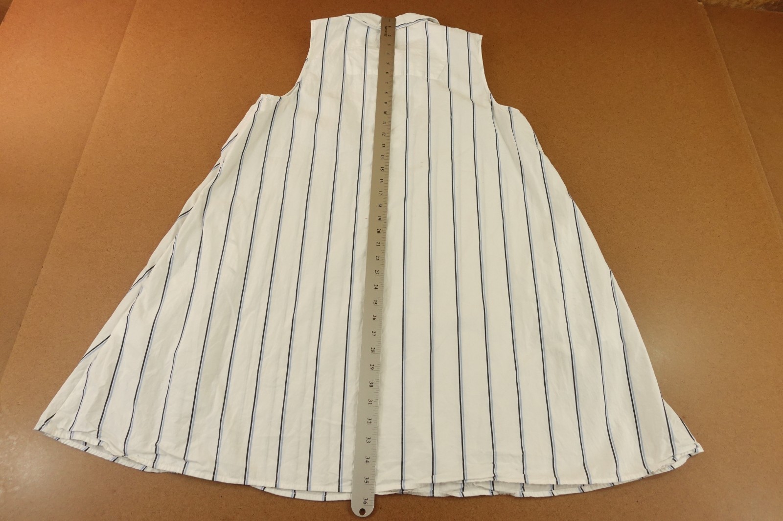 Banana Republic Womens Medium White Navy Stripe Poplin Sleeveless Mini Dress NWT