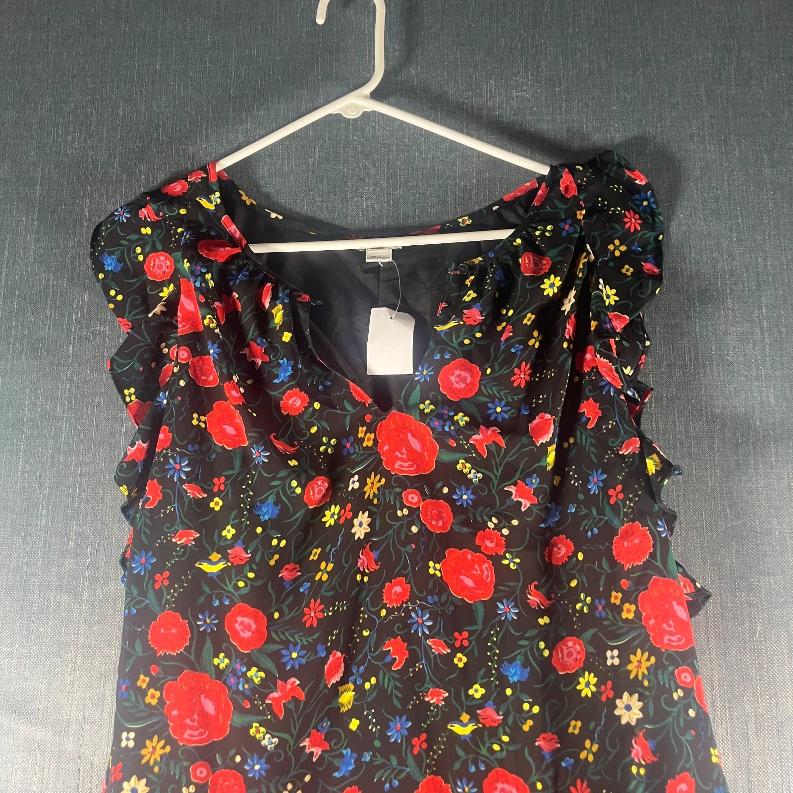J.Crew Womens Flutter Dress Size S Multicolor Printed Keyhole Neck Peplum Hem