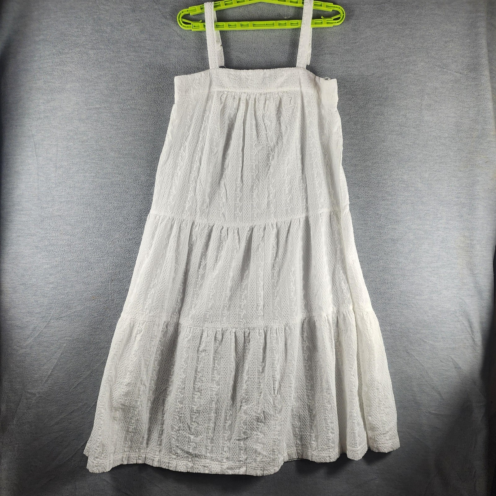 Label Of Love Dress Womens Large White Lace Striped Tiered Maxi Boho Sundress