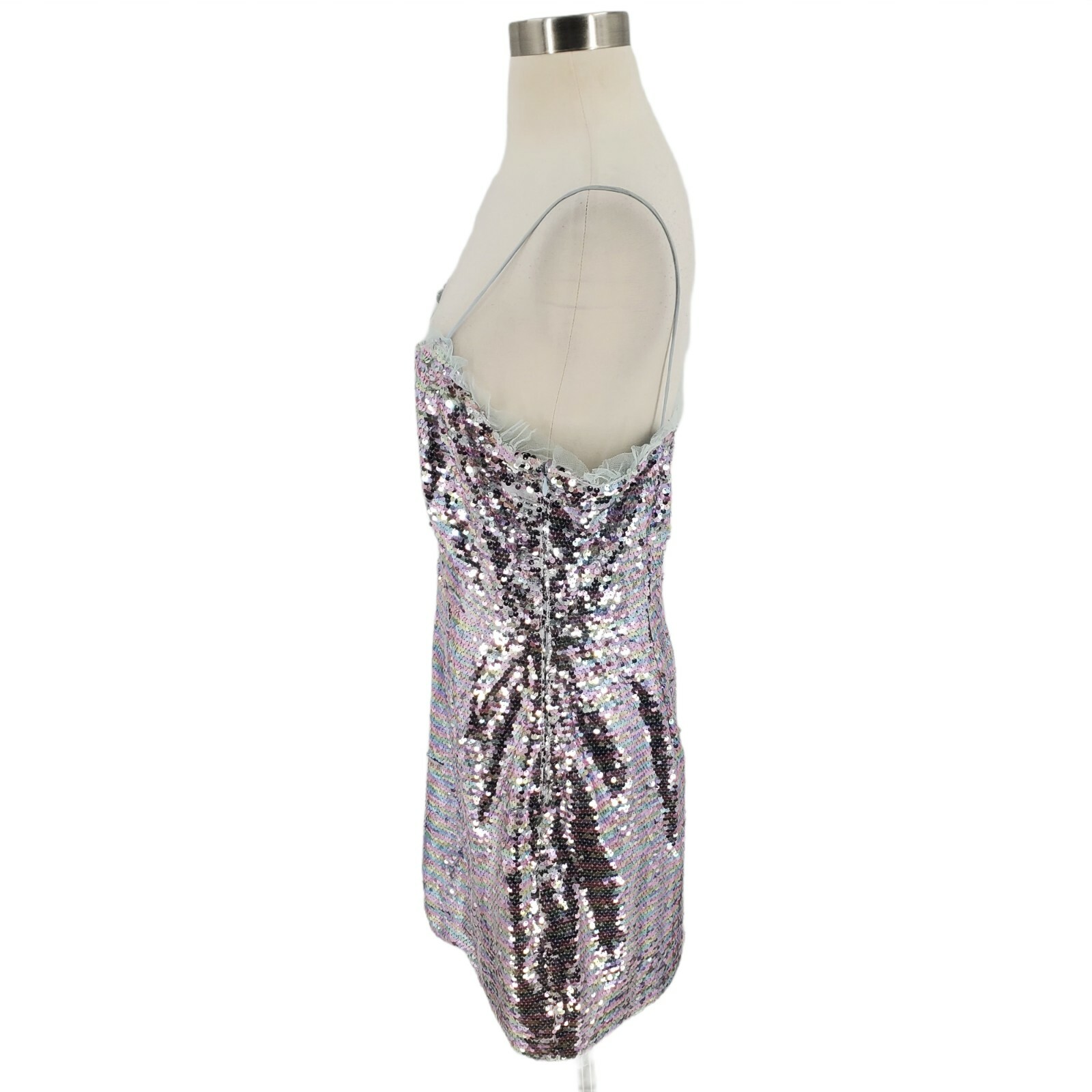 The East Order Cheyney Sequin Thin Strap Mini Dress Size Pastel Large NWOT $160