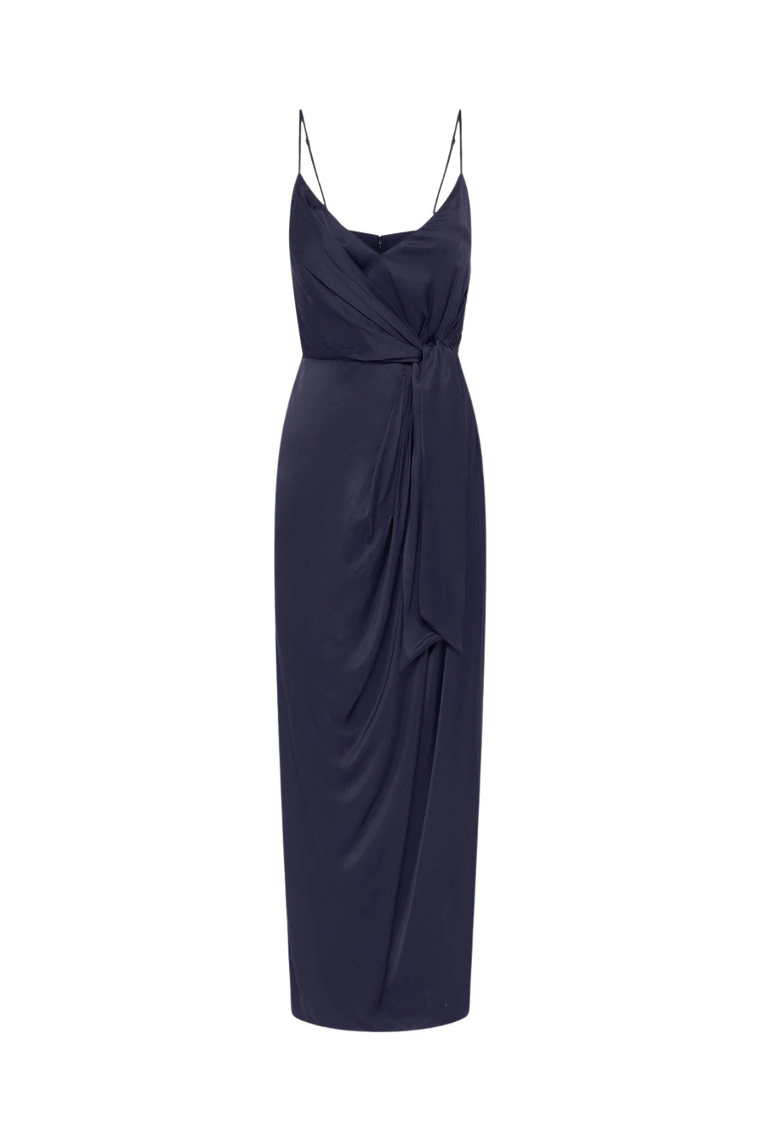 Shona Joy Luxe Tie Front Cocktail Dress Blue Size 10
