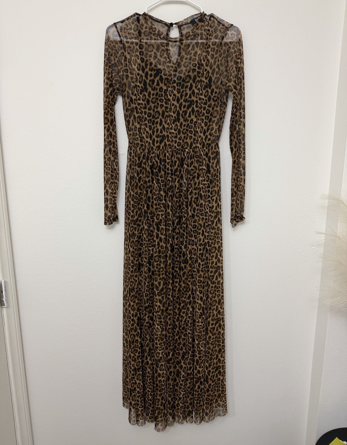 Dressed in Lala More You Mesh Maxi Dress in Macro Leopard Small
