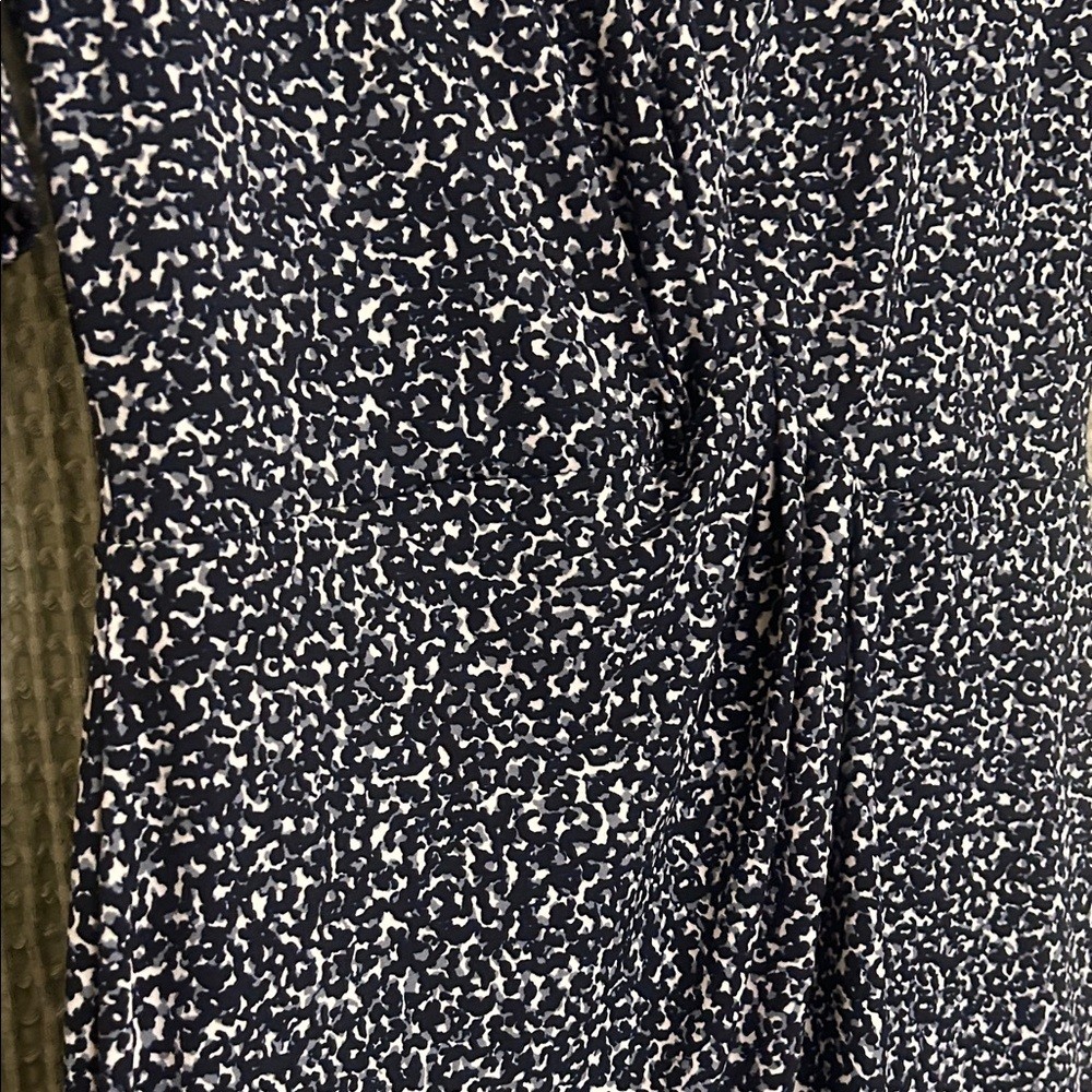Womens Banana Republic Blue Print Knotted Faux Wrap Dress Stretch Fitted