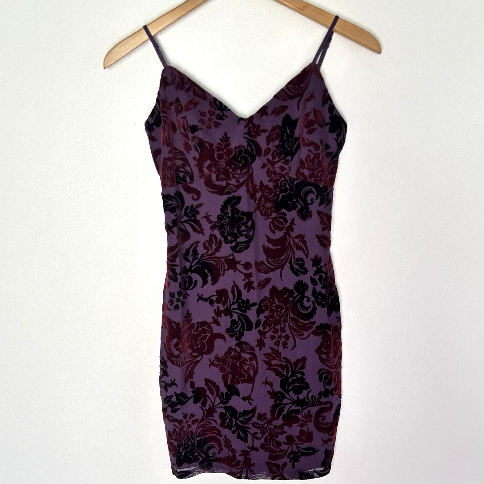 Women’s Crush Velvet Y2K Whimsigoth Party Paisley Mini Dress Size XS-Small *G4