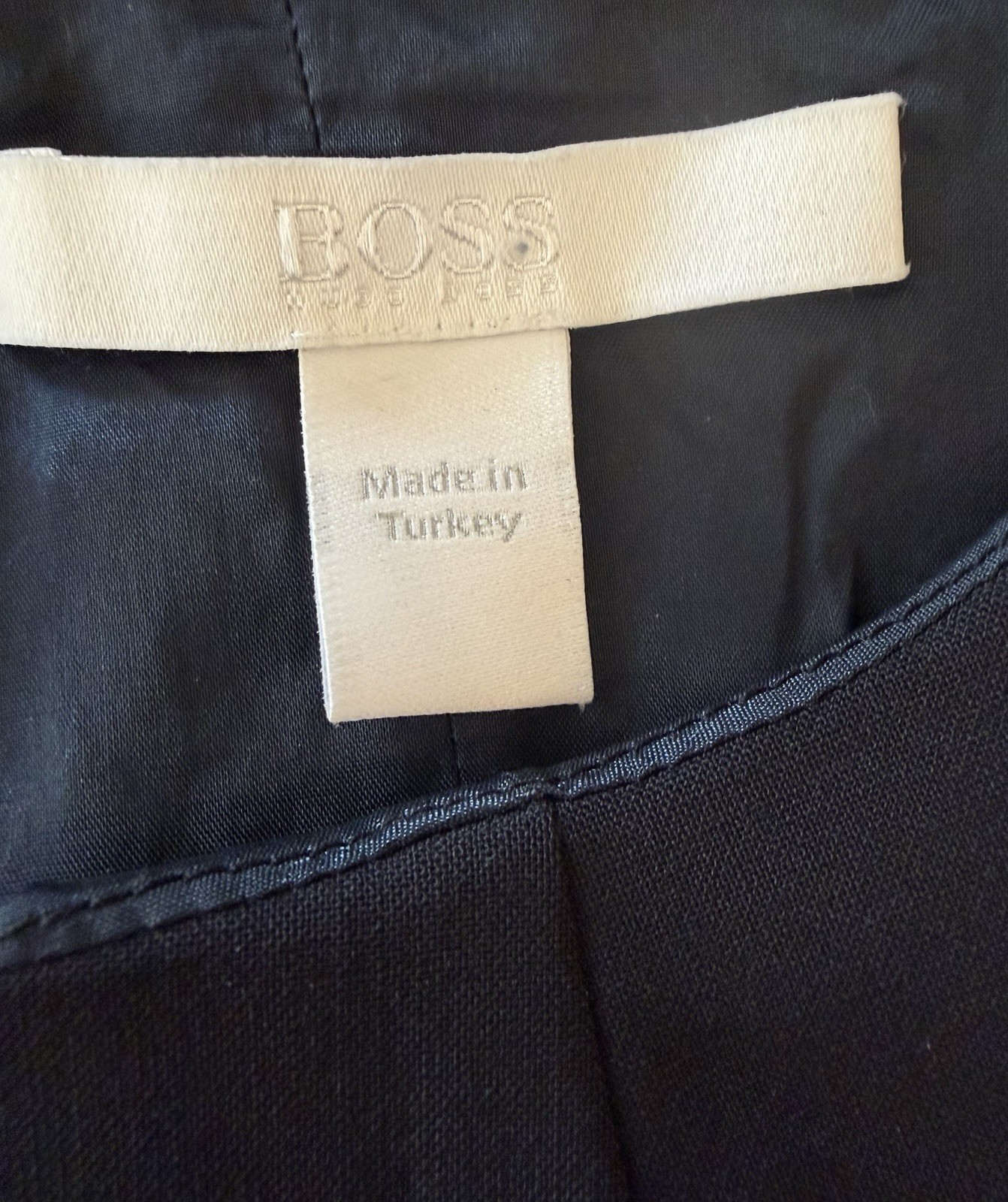 BOSS HUGO BOSS $495 Solid Navy Elbise Virgin Wool Sheath Dress Size US 4