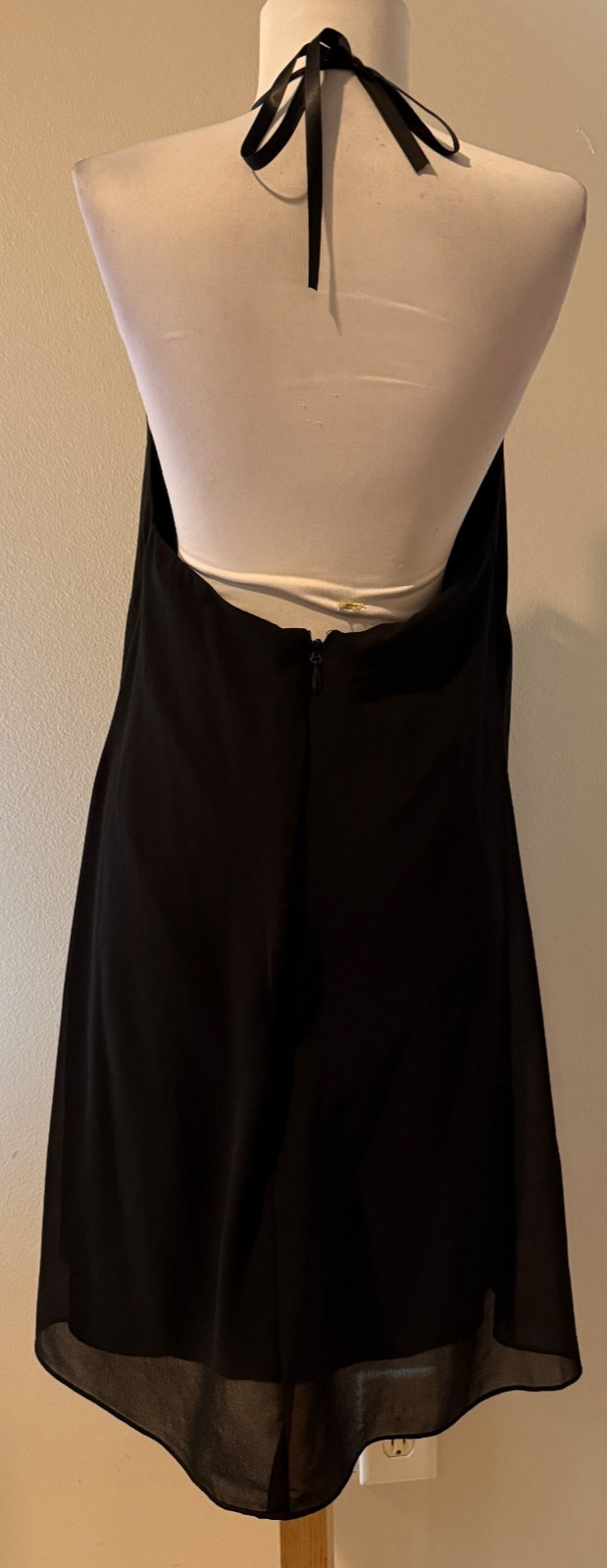 BEBE Womens Black Evening Beaded Neckline Dress – Sz Large