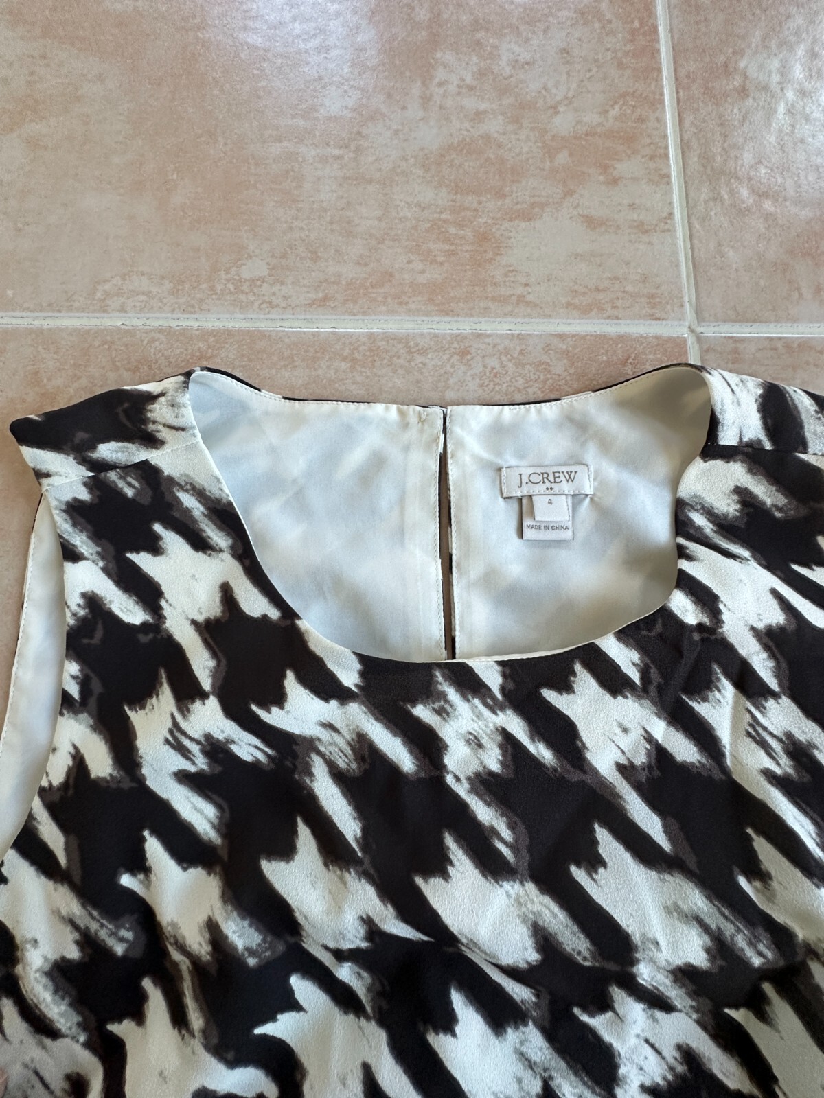 J.Crew Polyester sleeveless brown and beige Dress women size 4