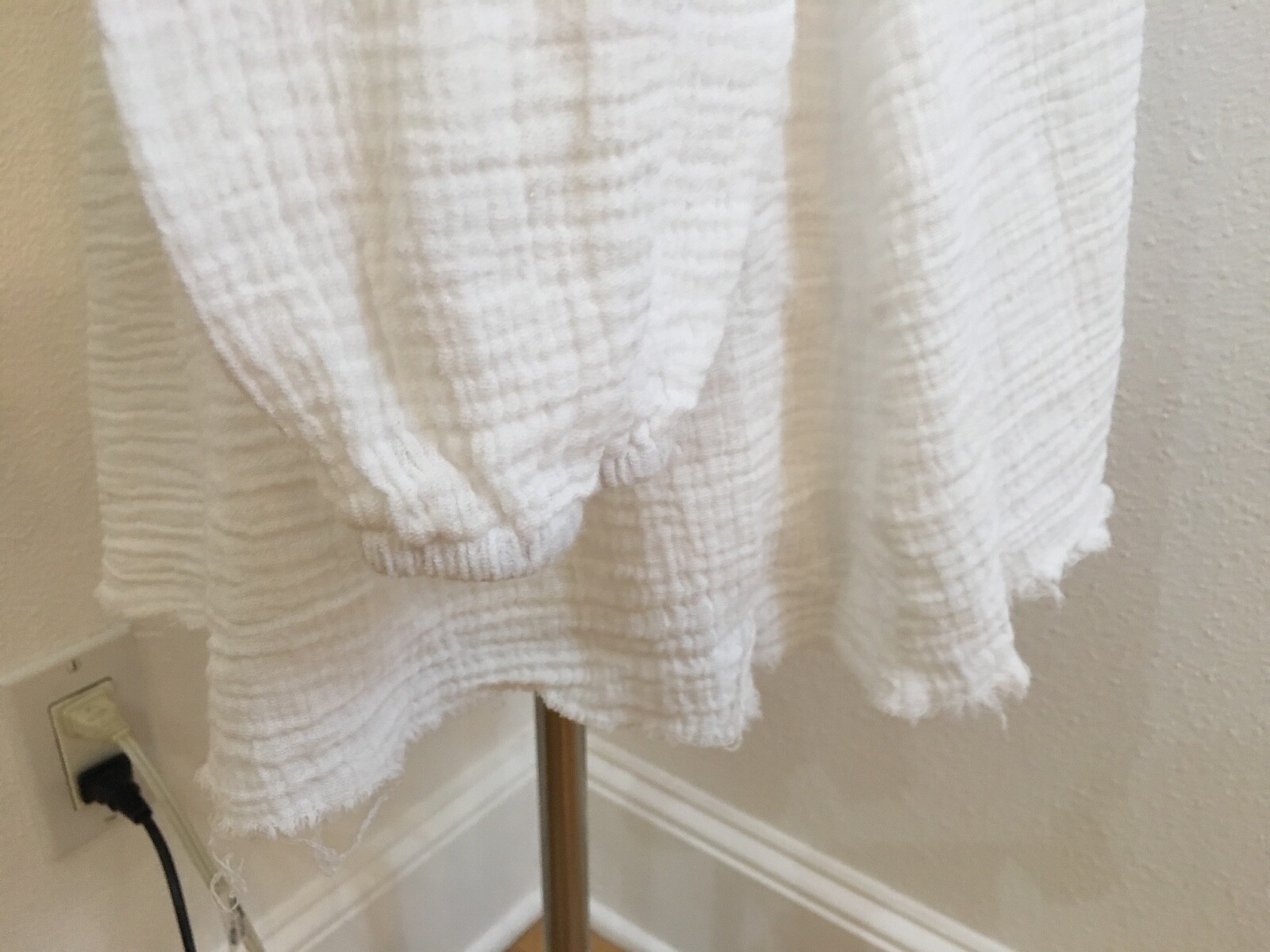 NEW SOME DAYS LOVIN SLIDING CURRENTS COTTON GAUZE BABYDOLL WHITE DRESS SIZE S