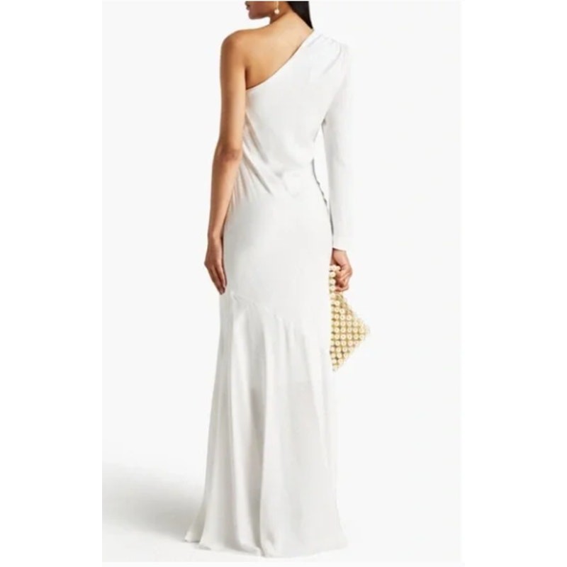 Rebecca Vallance Asymmetrical Blume One- One-shoulder Crepe Gown Dress Size 10