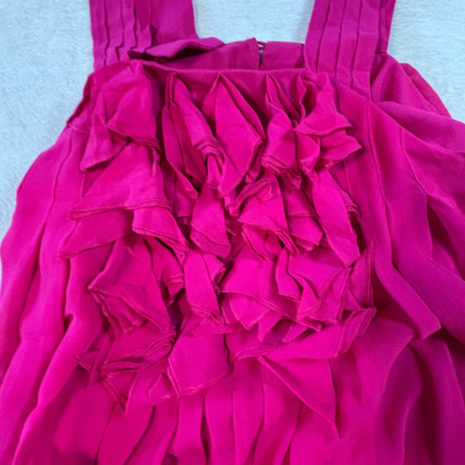 Afterwork MagentaPink Ruffle Front Pleated Sleeveless Cocktail Dress Open Back40
