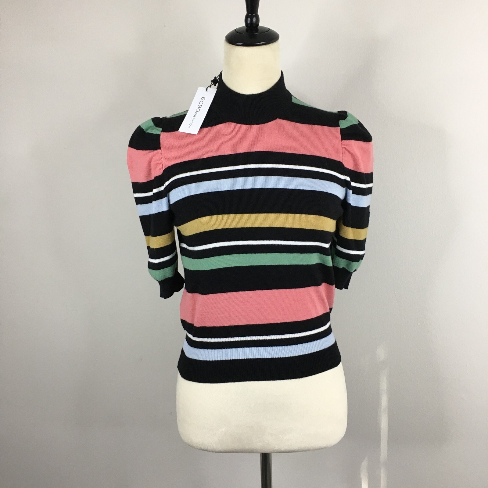 NWT BCBGENERATION MultiColor Striped Knit Sweater & Skirt Set Womens sz Small/XS