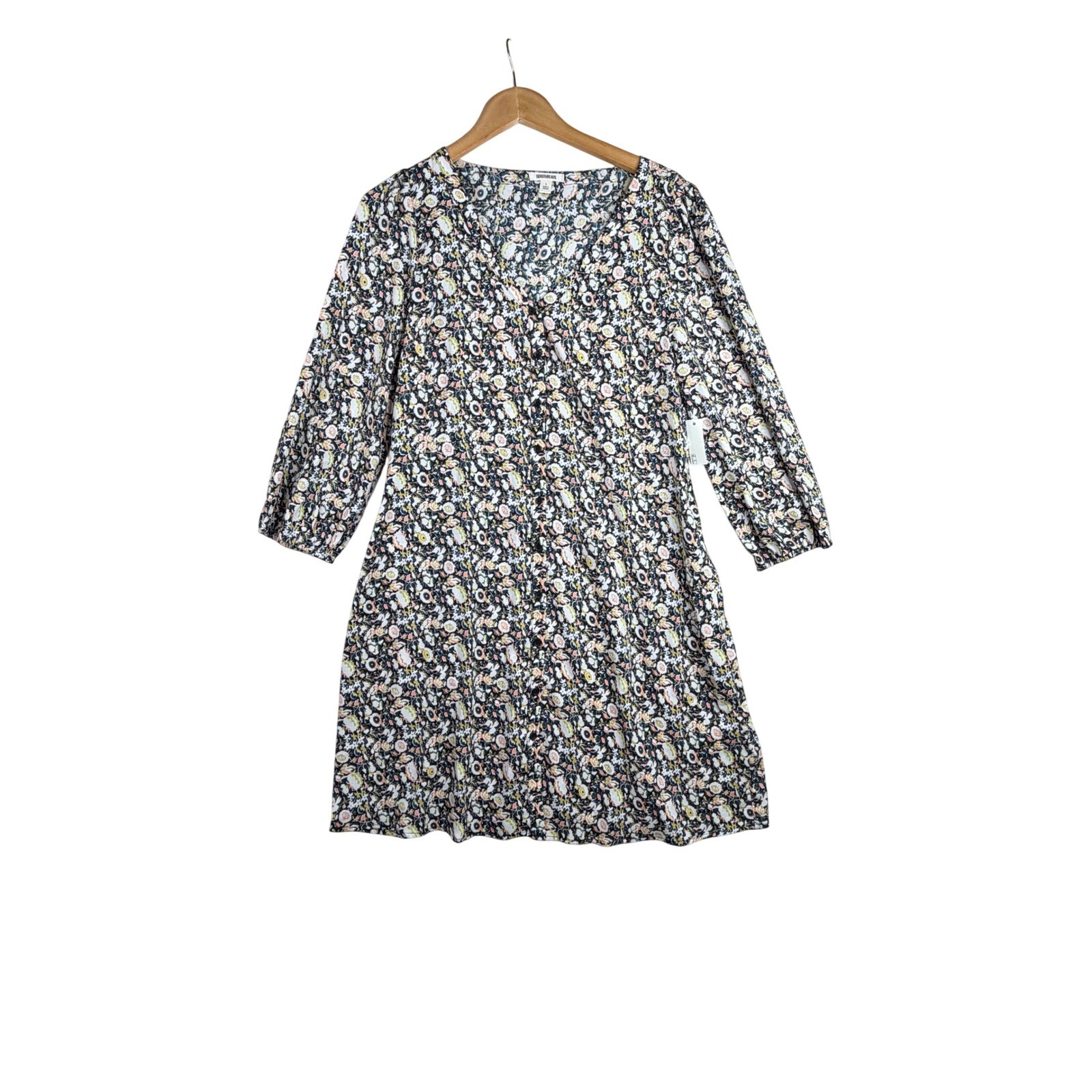 New Goodthreads Floral Print Long Sleeve Shift Dress size Large Multicolor