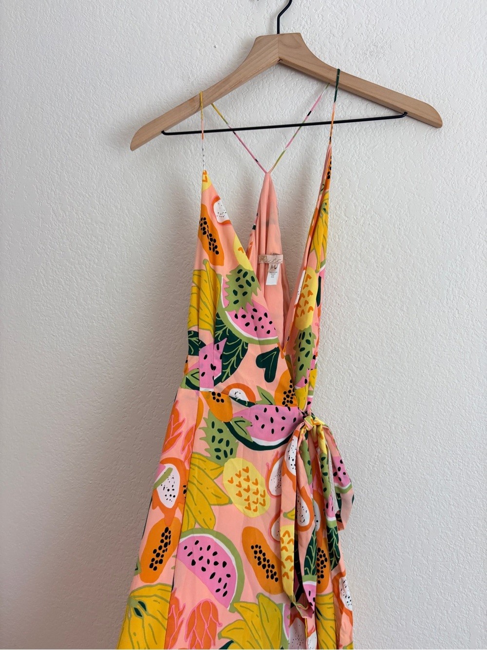 Hutch Fruit Print High Low Wrap Dress