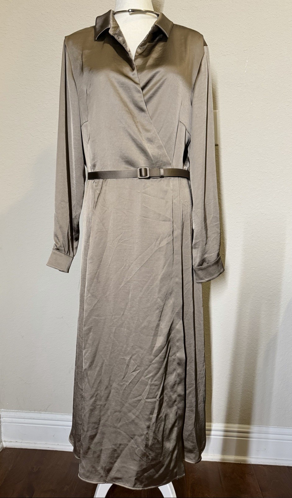 NWT $2690 Ralph Lauren Collection Aniyah Washed Charmeuse Day Dress Sz 16