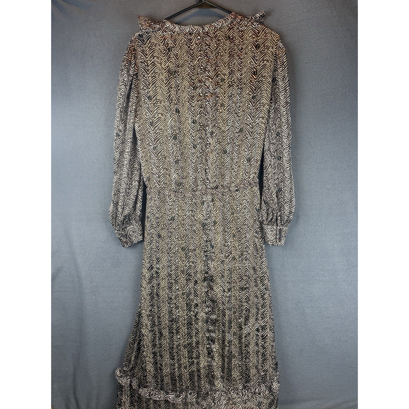 & Other Stories African Pattern Polka Dot Ruffle Tiered Dress EU 42 US 10