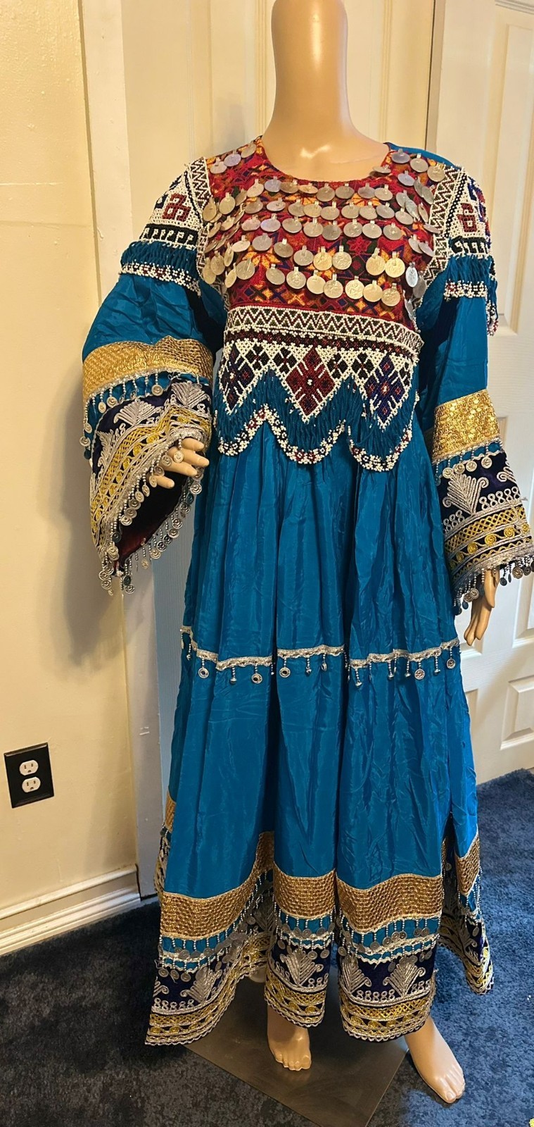 Afghan Maxi Dress – Blue