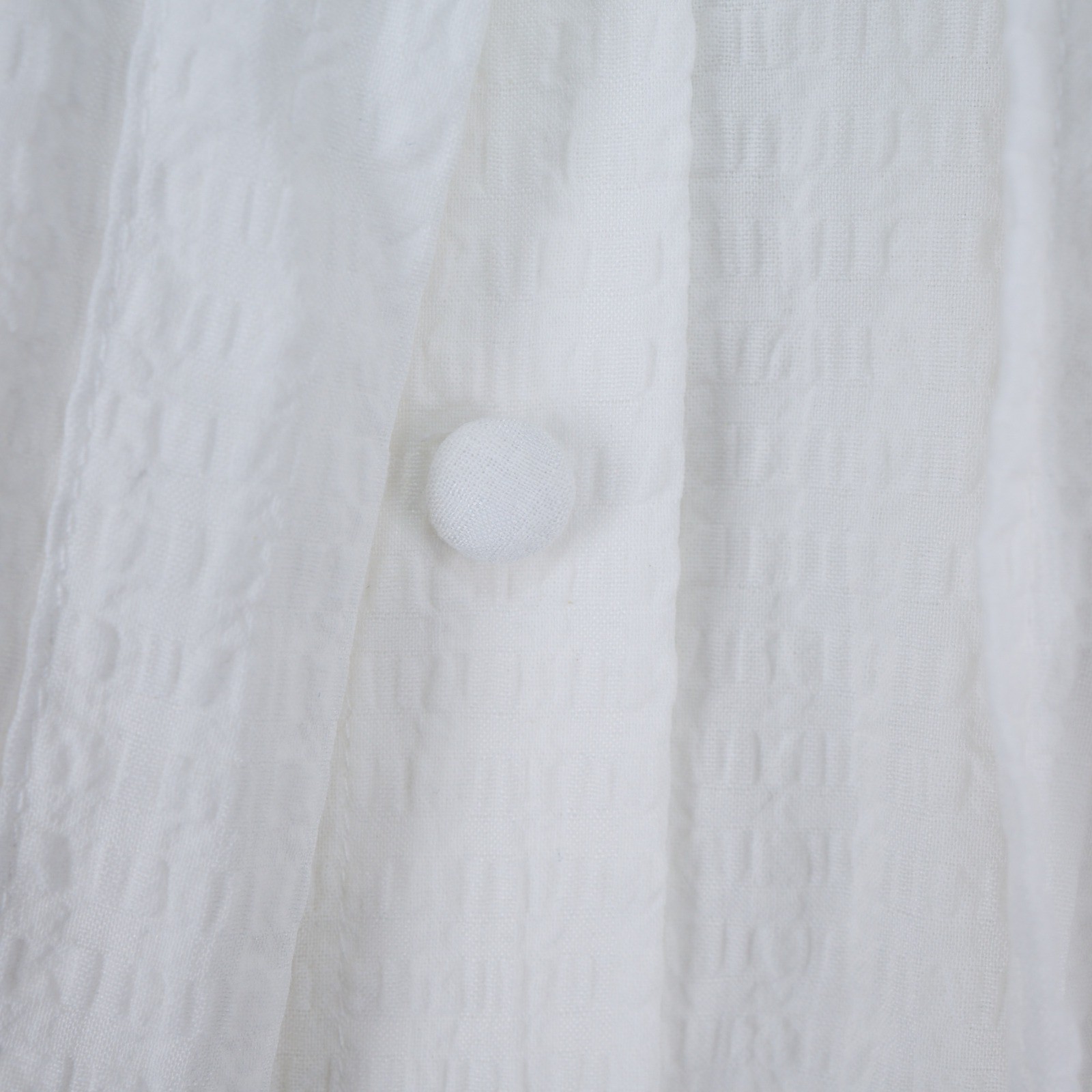 Lulus White Tie-Front Seersucker Midi Dress Short Sleeve Button Front Womens S