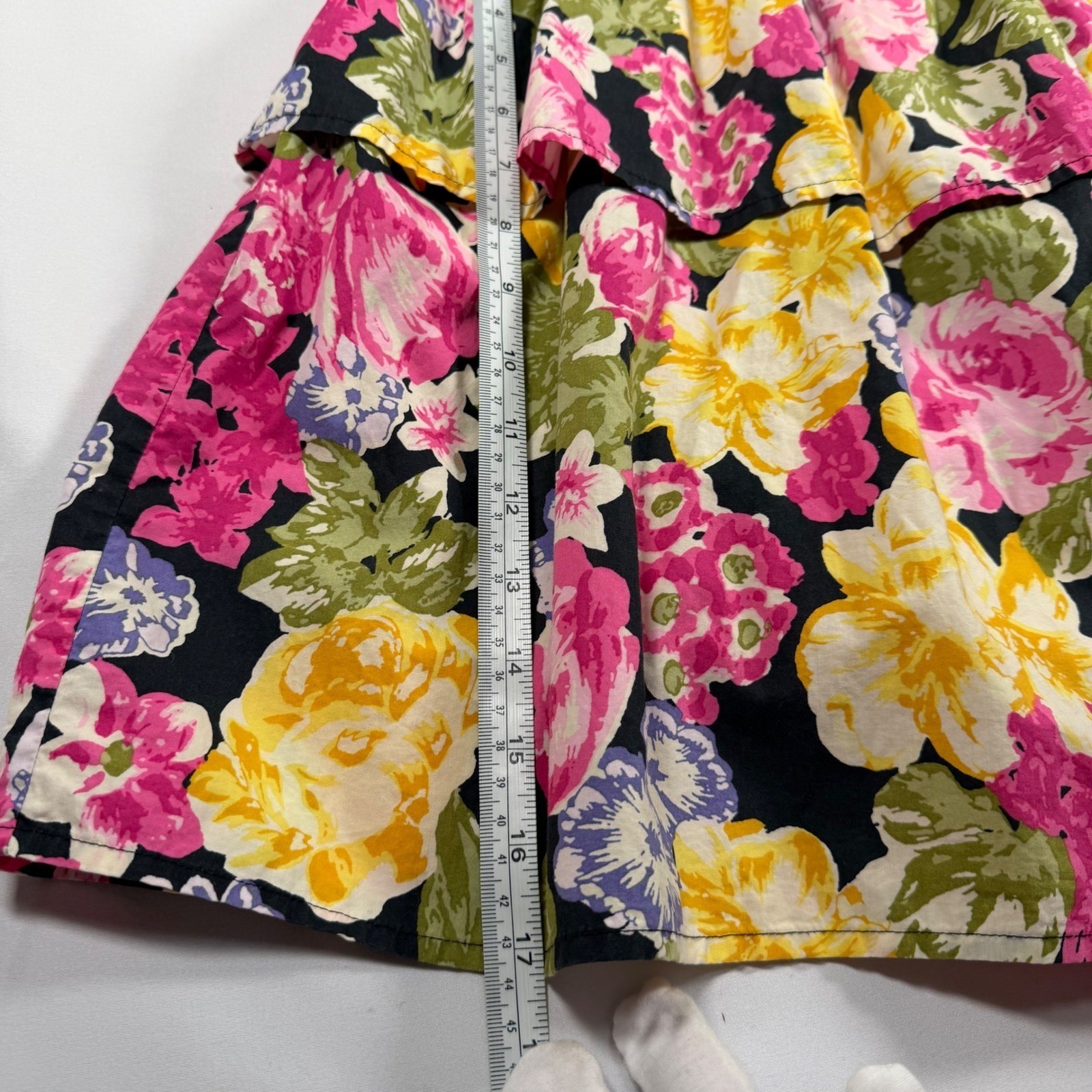 Moda International Floral Halter Dress Cotton Tiered Peplum Retro Y2K Vtg Size 6