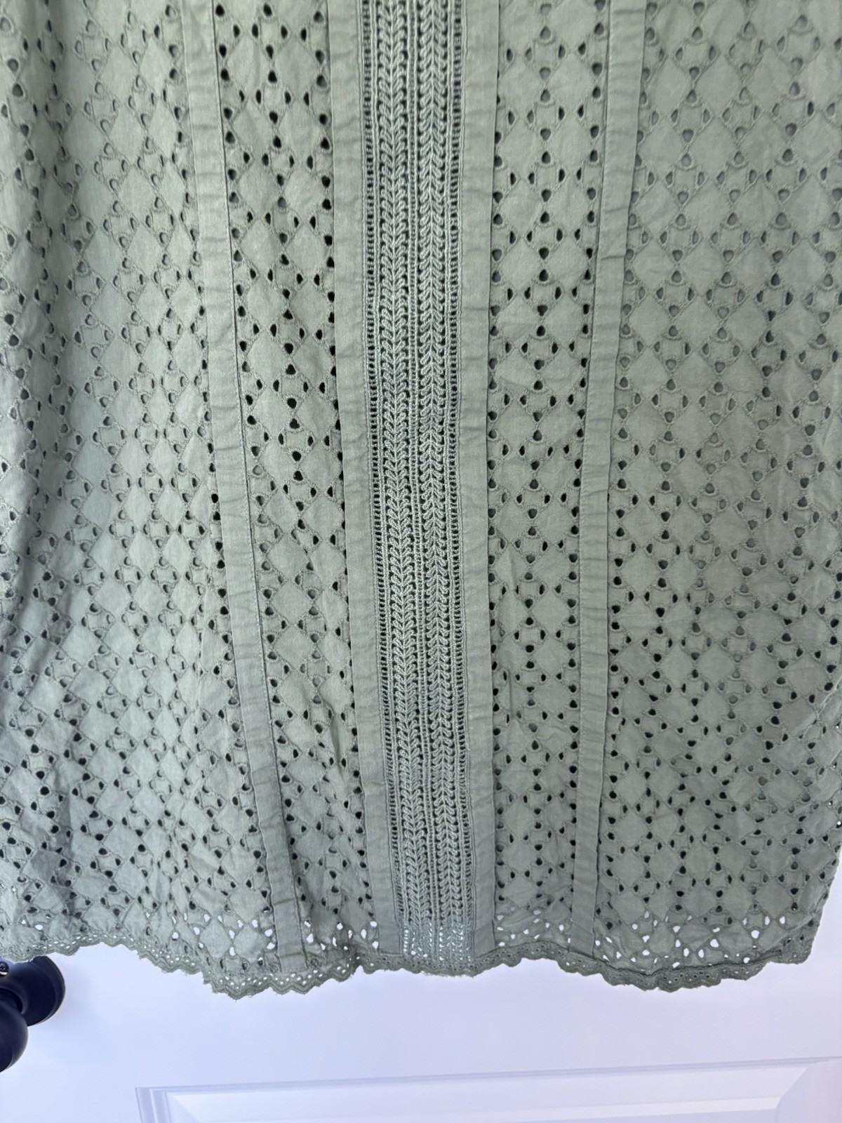 Gap Cypress Green Lace Eyelet Shift Dress size S Tall