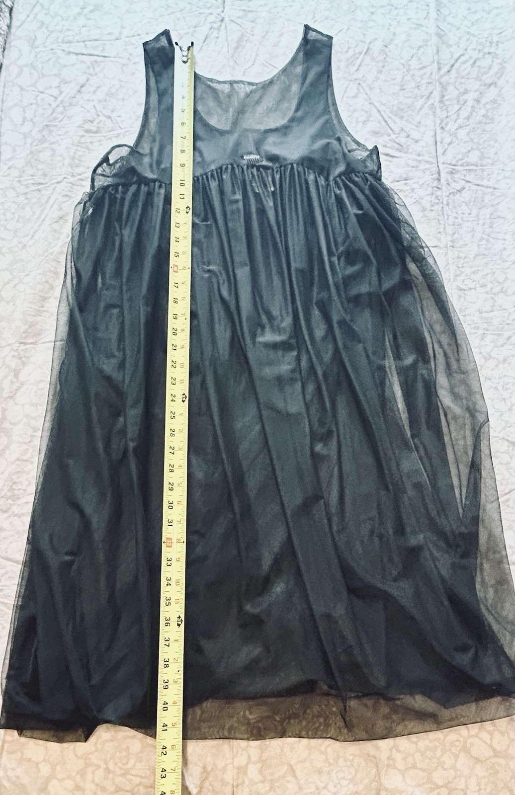 Lilith Paris Black Sheer Tulle Bubble Hem Midi Dress France Avant Garde L