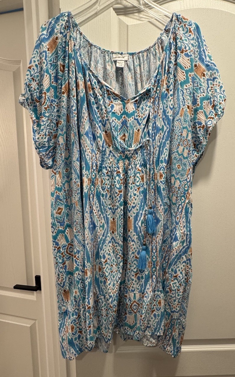 Women’s Avenue Plus SZ 2X 26/28 Summer Dress Lightweight Breathable Leisure