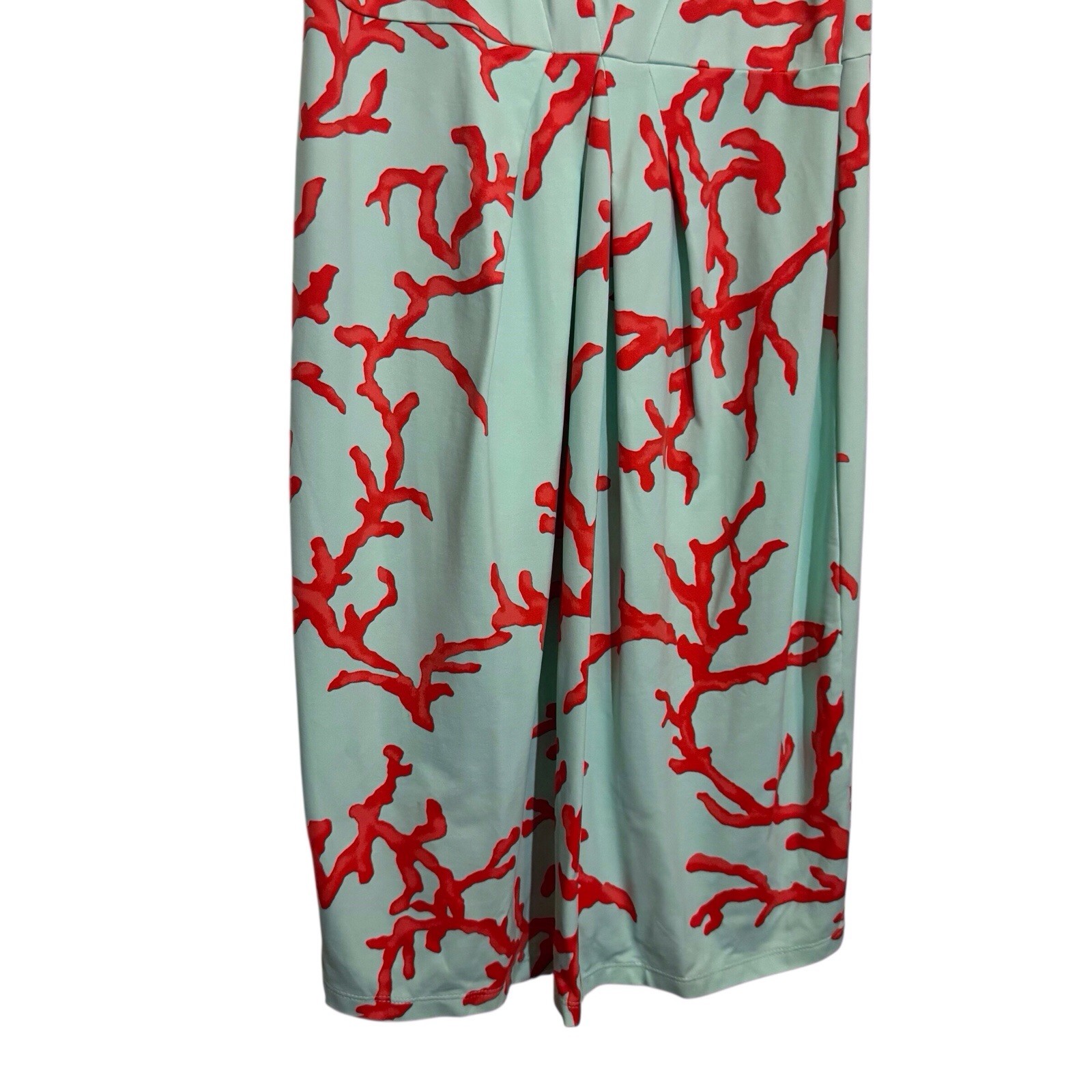J. McLaughlin Size Medium Catalina Sophia Sheath Dress Aqua Coral Reef Vacation