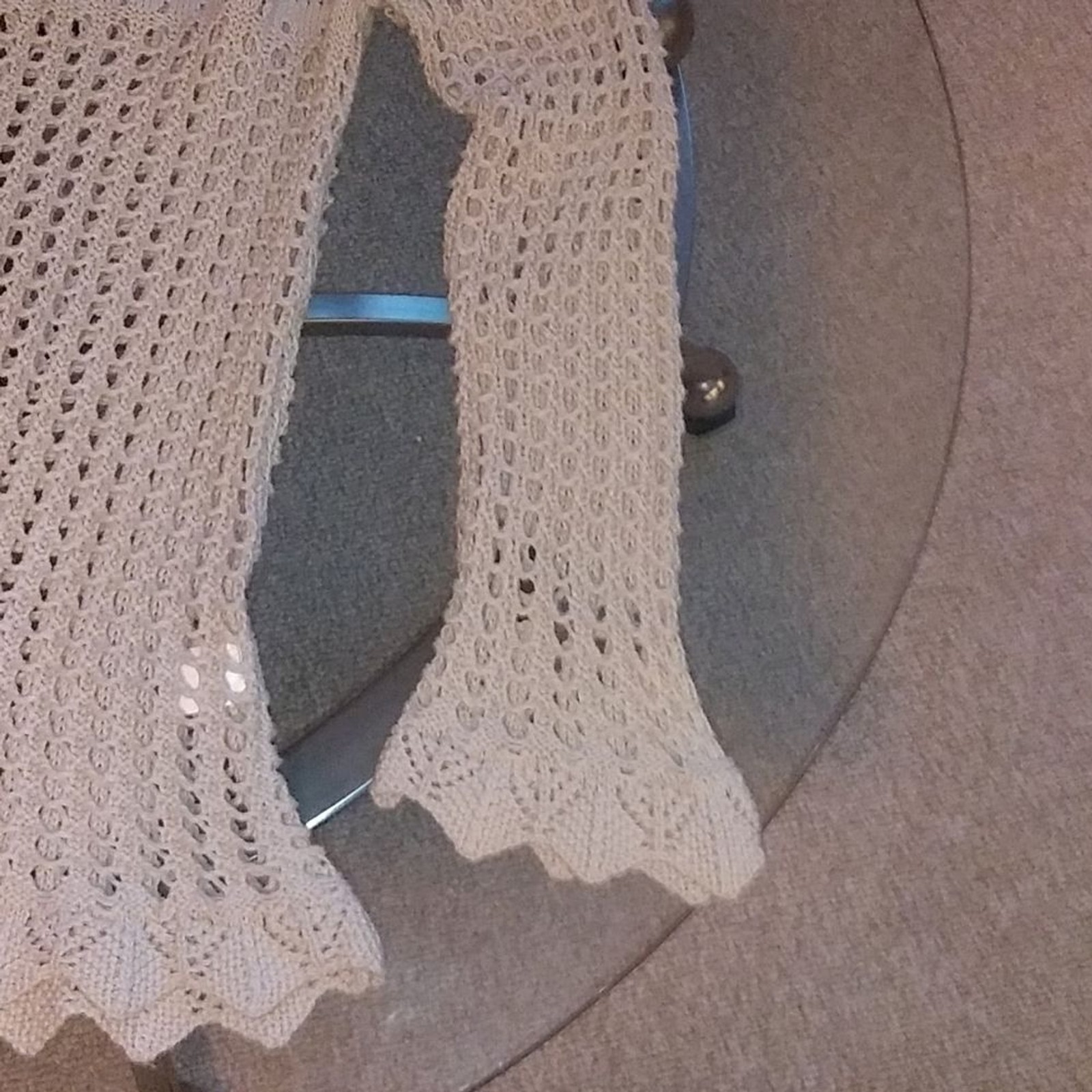 Retro threads crochet sweater dress tan