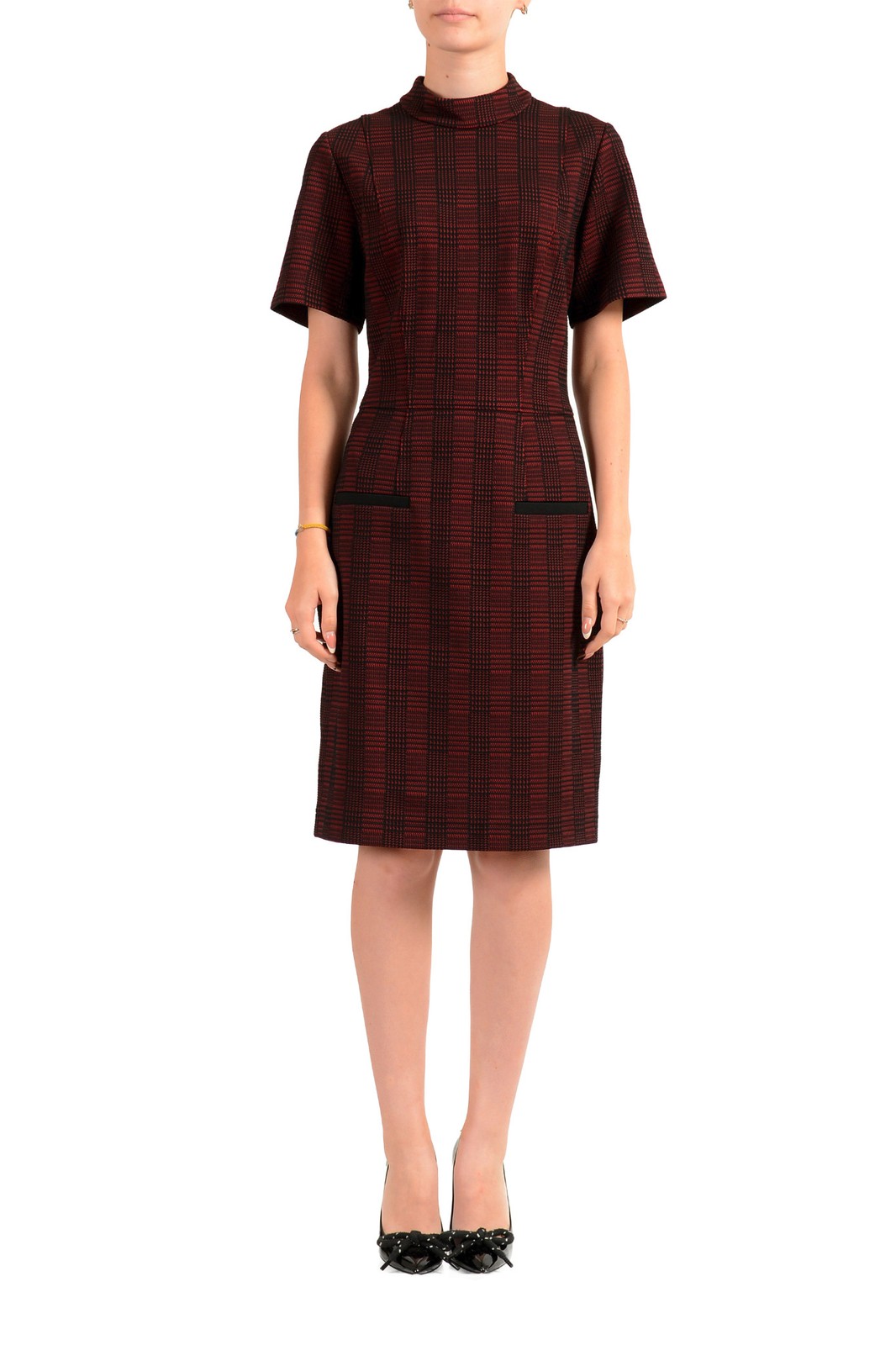 Hugo Boss Women’s “Konele” Plaid Short Sleeve Pencil Dress US 6 IT 42