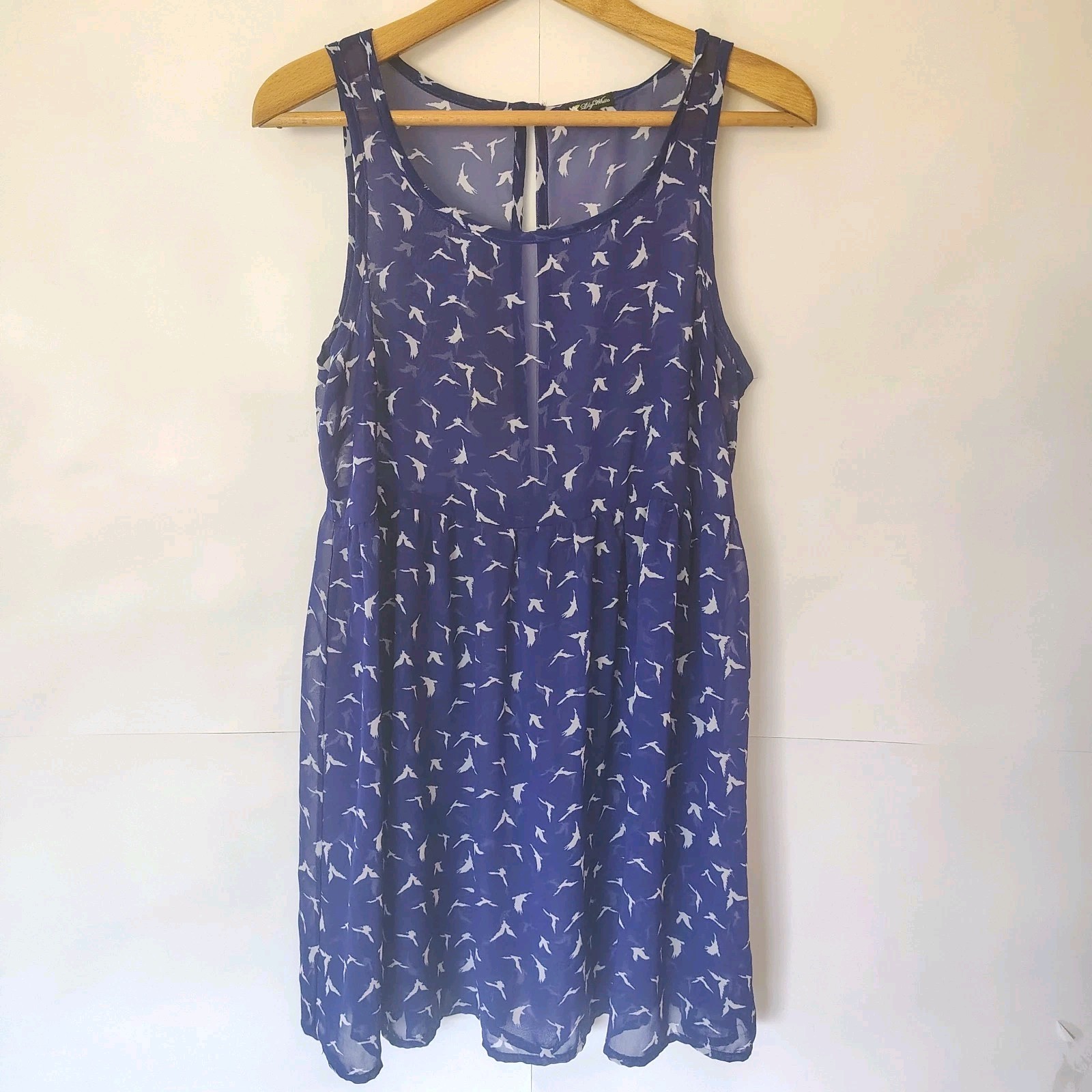 Lily White Y2K Sheer Dress Size M Abstract Print Boho Festival Beach Cover up