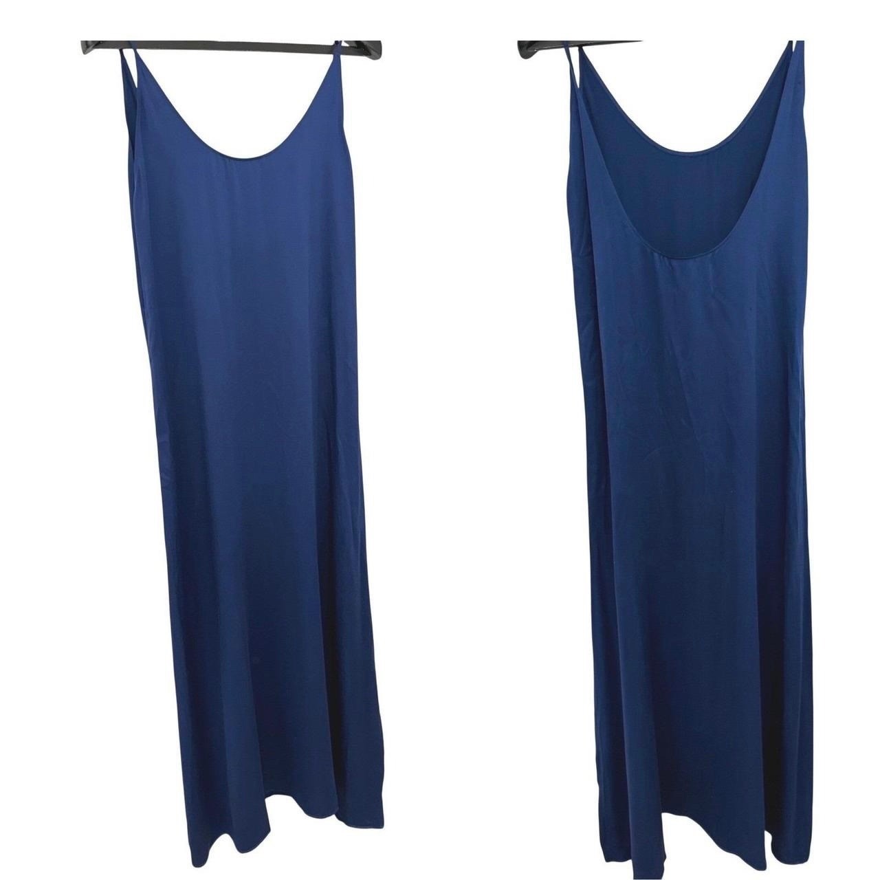 Reformation 100% Silk Iris Maxi Gown Navy Scoop Back Maxi Slip Dress Small