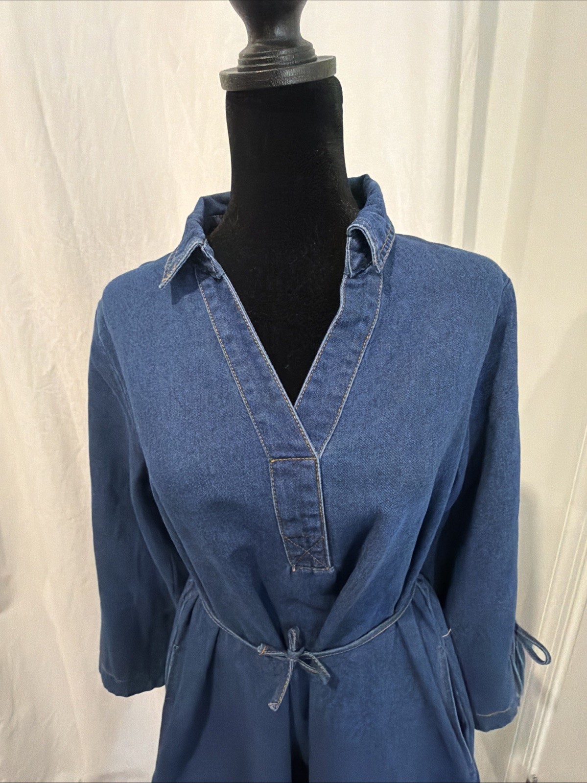 💥Entro🔥Denim Tunic Mini Baby Doll/Resort/City/Modern/Rodeo/Western~Sz~L/EUC💥