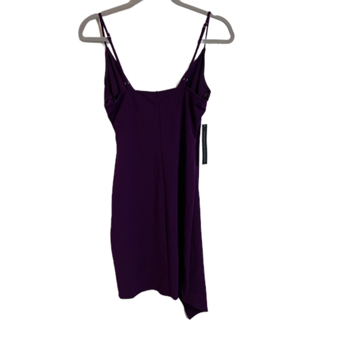Sunset + Spring Women’S Purple Violet Asymmetric Ruched Faux Wrap Dress Size M
