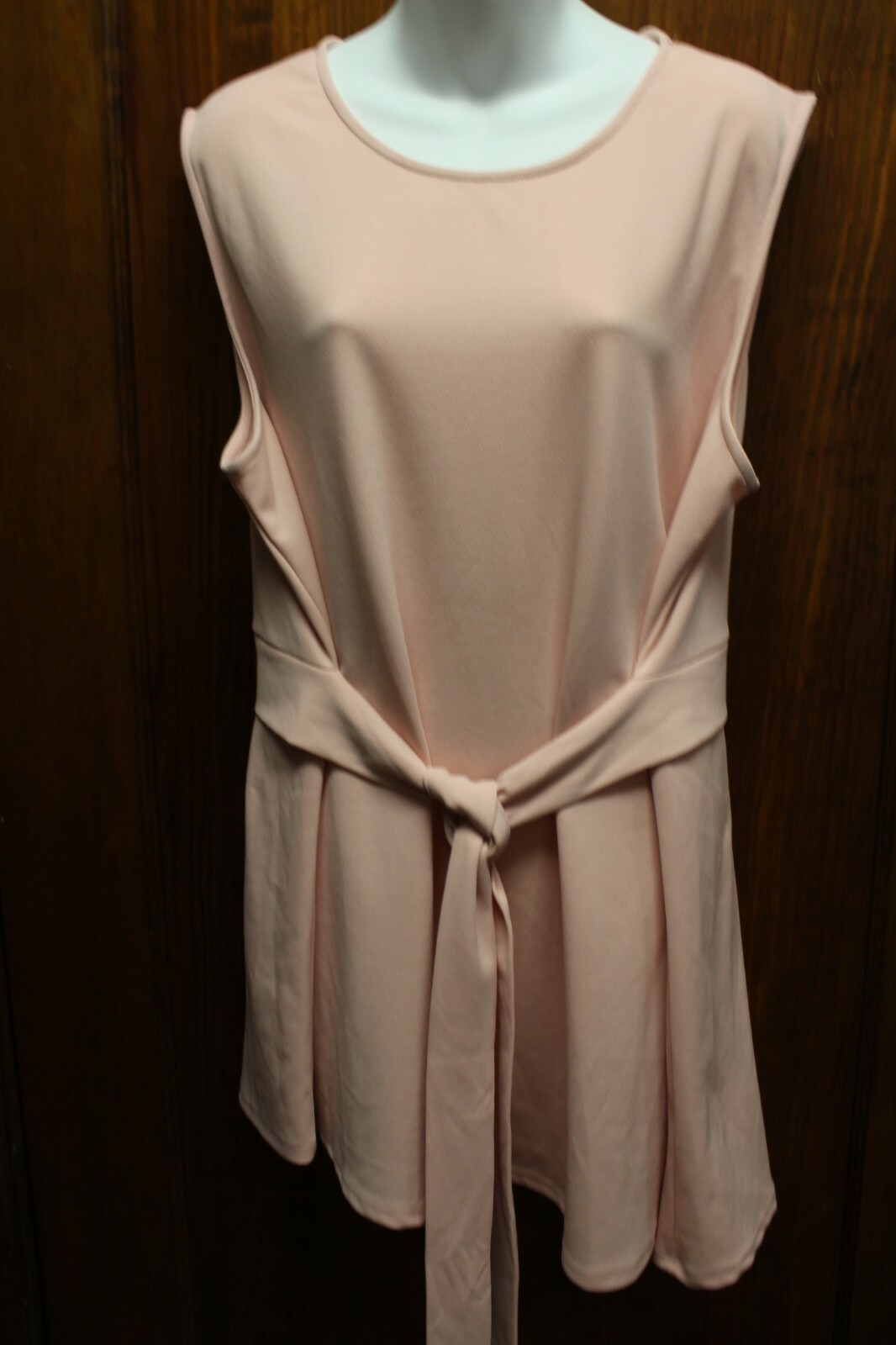 First Love by LOVELYN Pink Front Tie Empire Waist SS Dress 2X