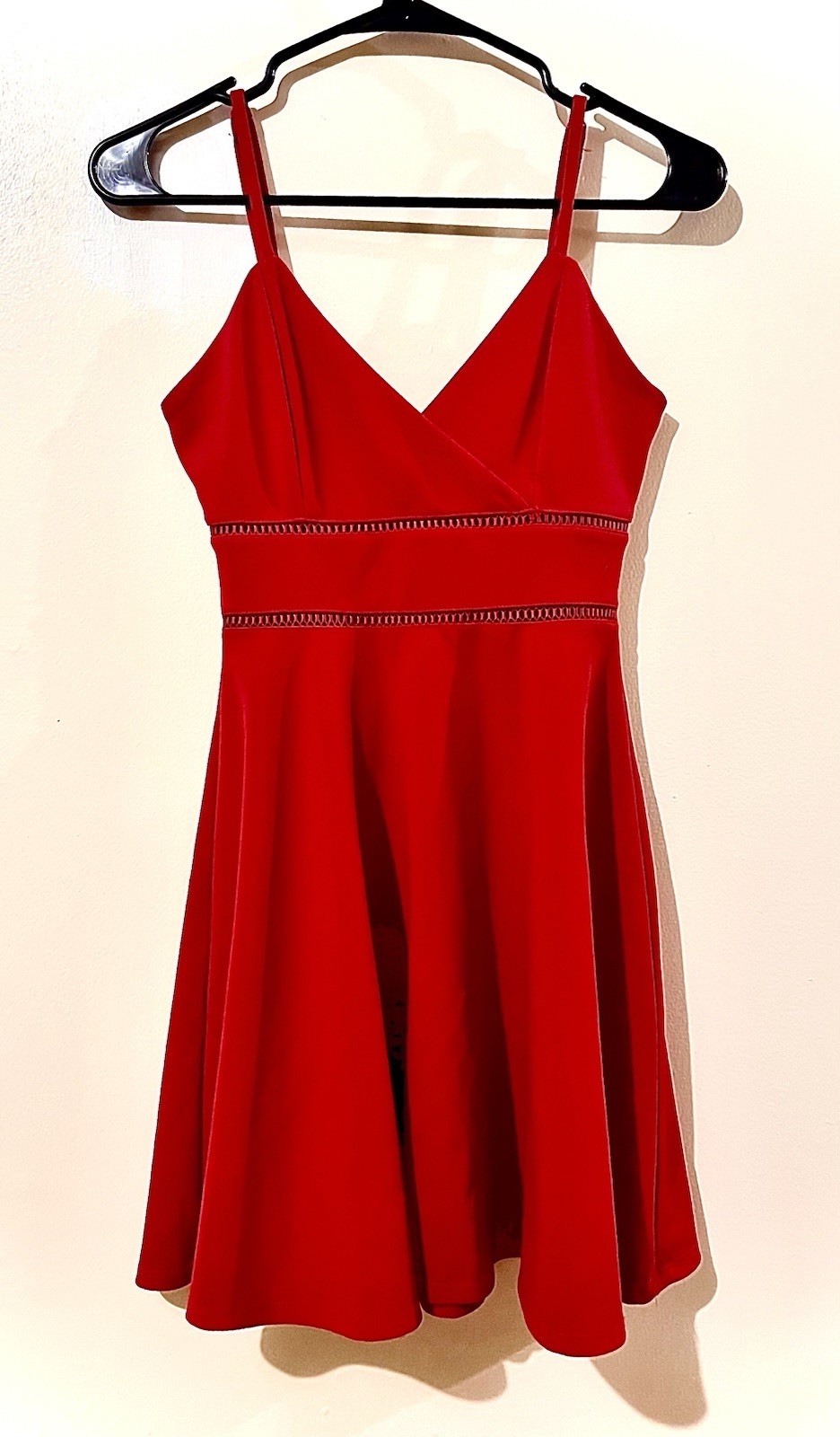 Jun & Ivy Cocktail Party Elegant Fit & Flare Mini Dress Red Size XXS