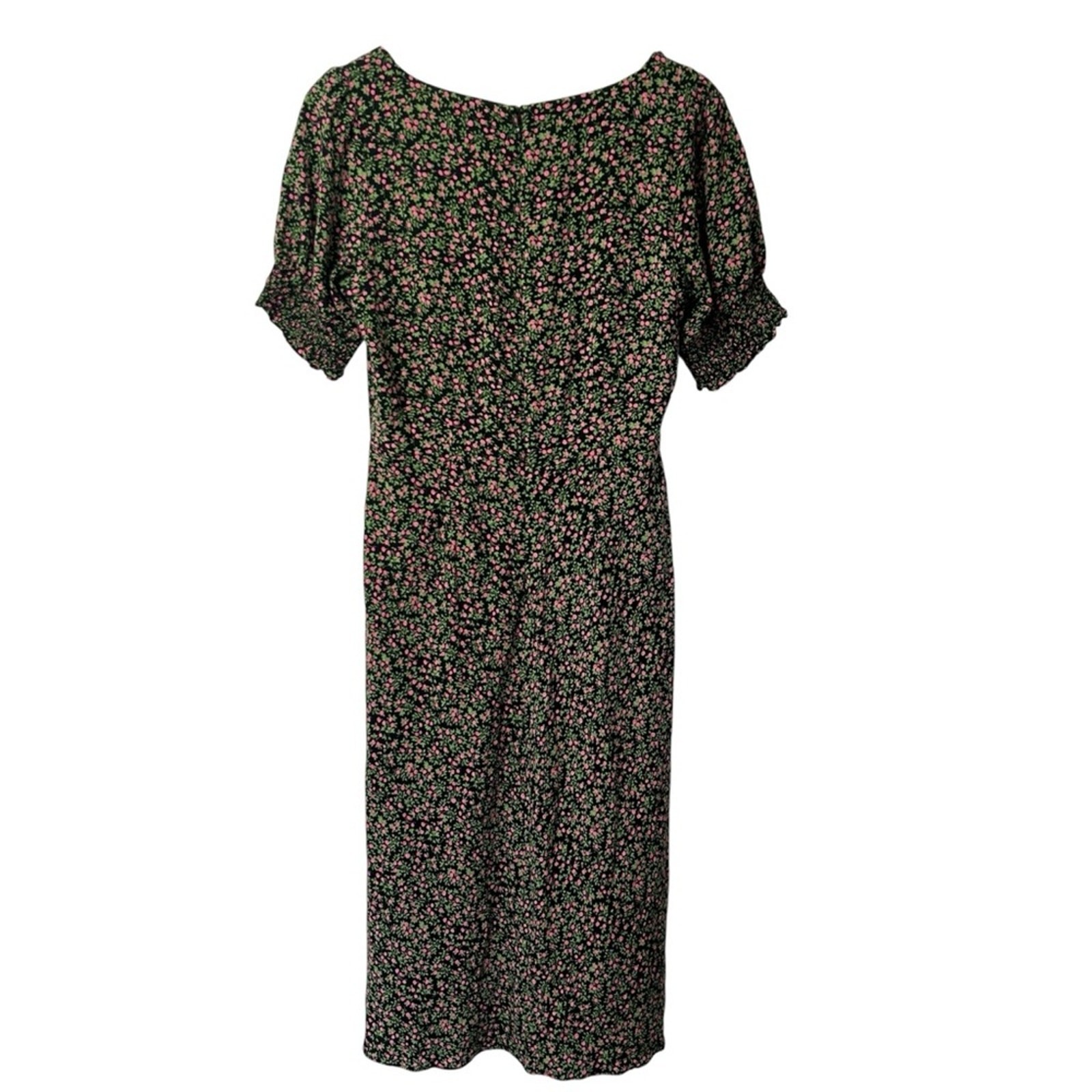 J Crew Floral Cottagecore Midi Sweetheart Neck Puff Sleeve Milkmaid Dress Size 4