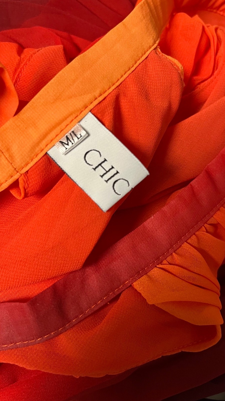 ChicWish Ombre Gradient Sunset Halter Pleated Maxi Dress Size M/L