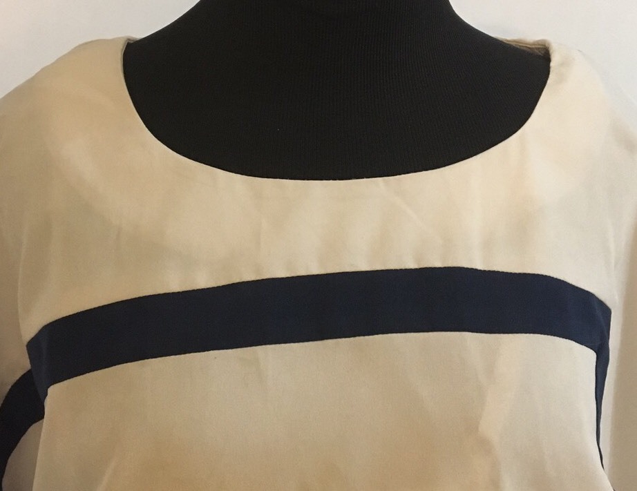 Womens Worthington Black Tan Teal Short Sleeve Belted Silky Blouson Dress Size 4