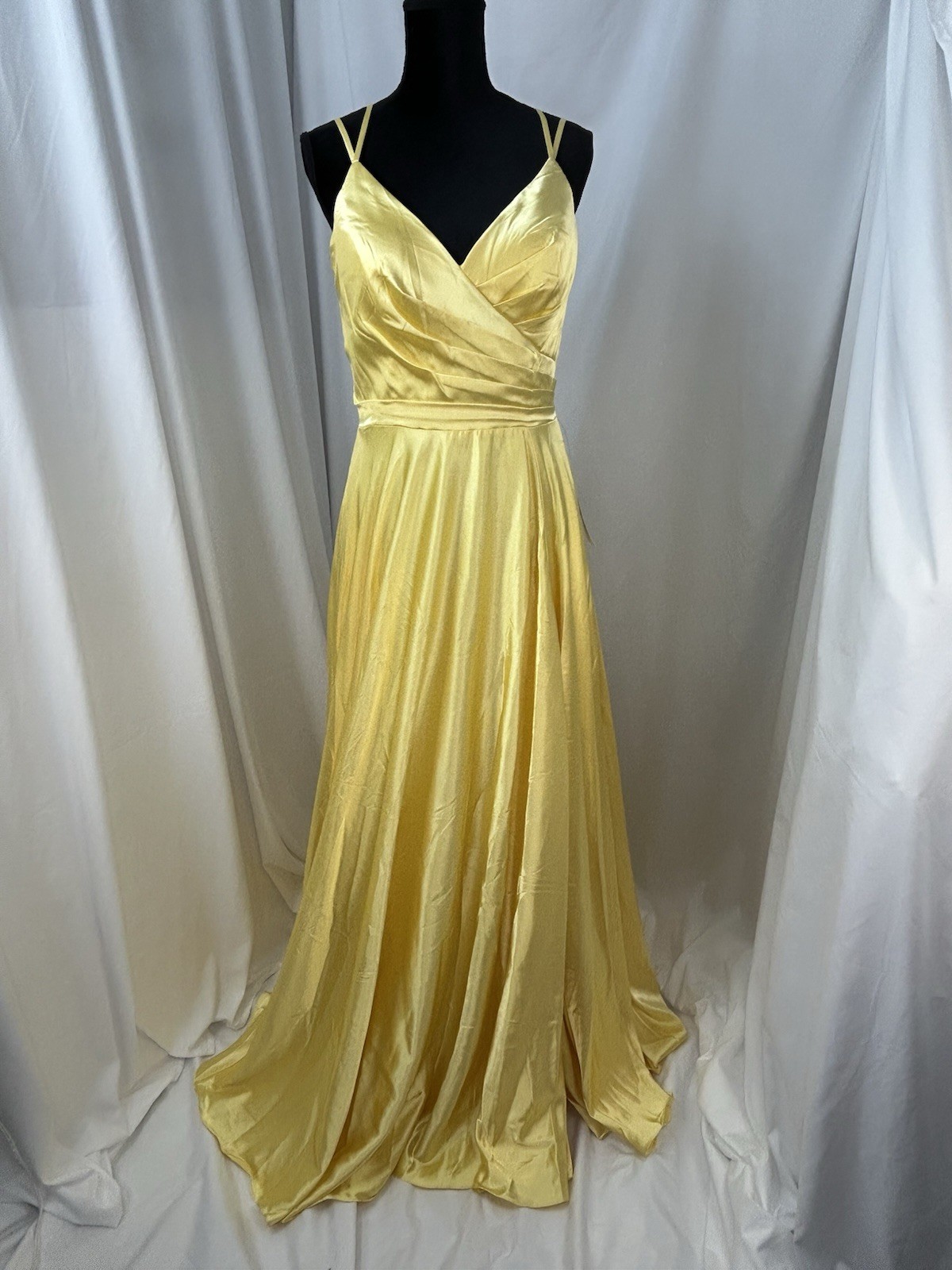 Dancing Queen Yellow A-Line Prom Dress XL Flowing Formal Evening Gown Belle