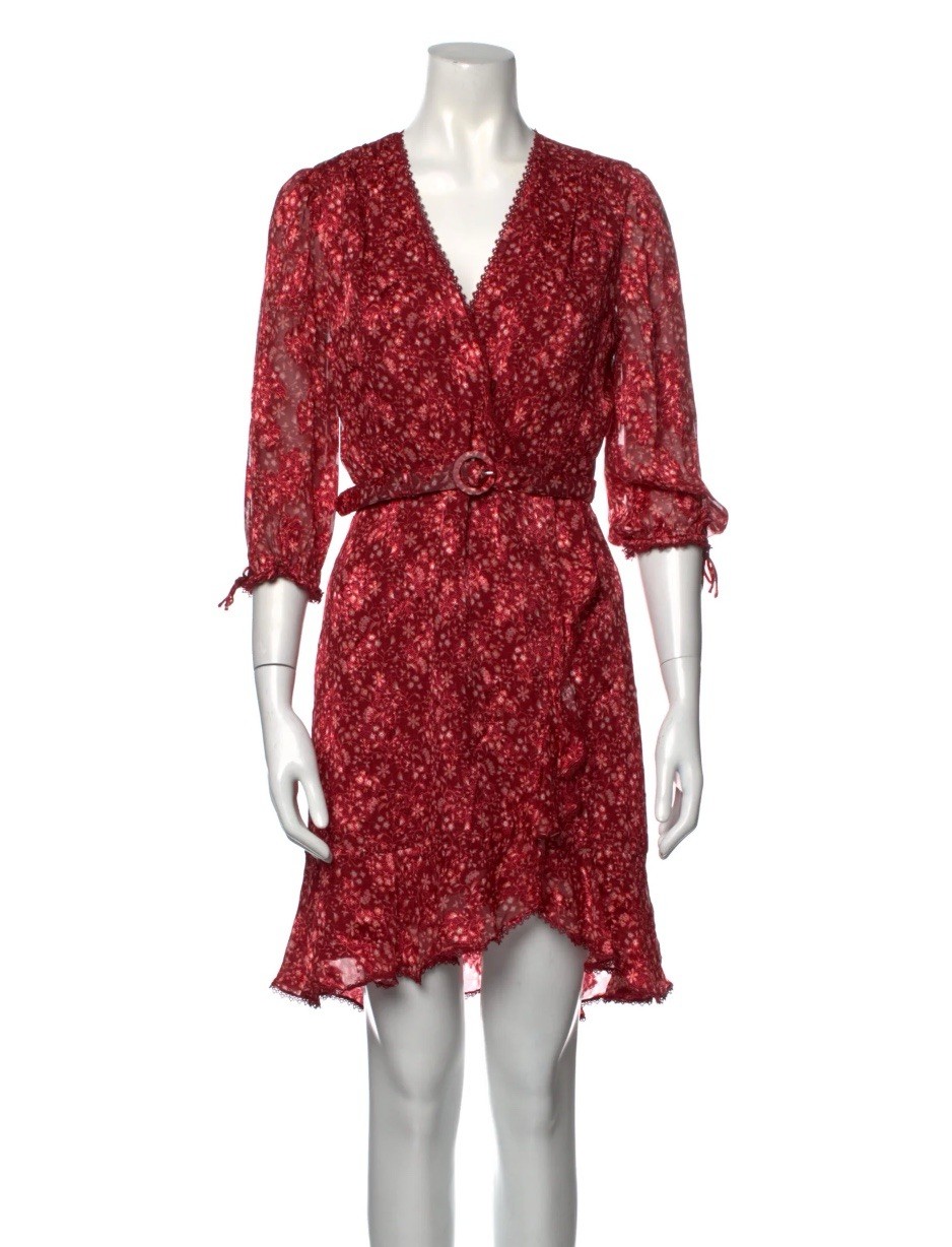 JONATHAN SIMKHAI Silk Blend Faux Wrap Mini Dress Size 4 Orig. $598 NWT