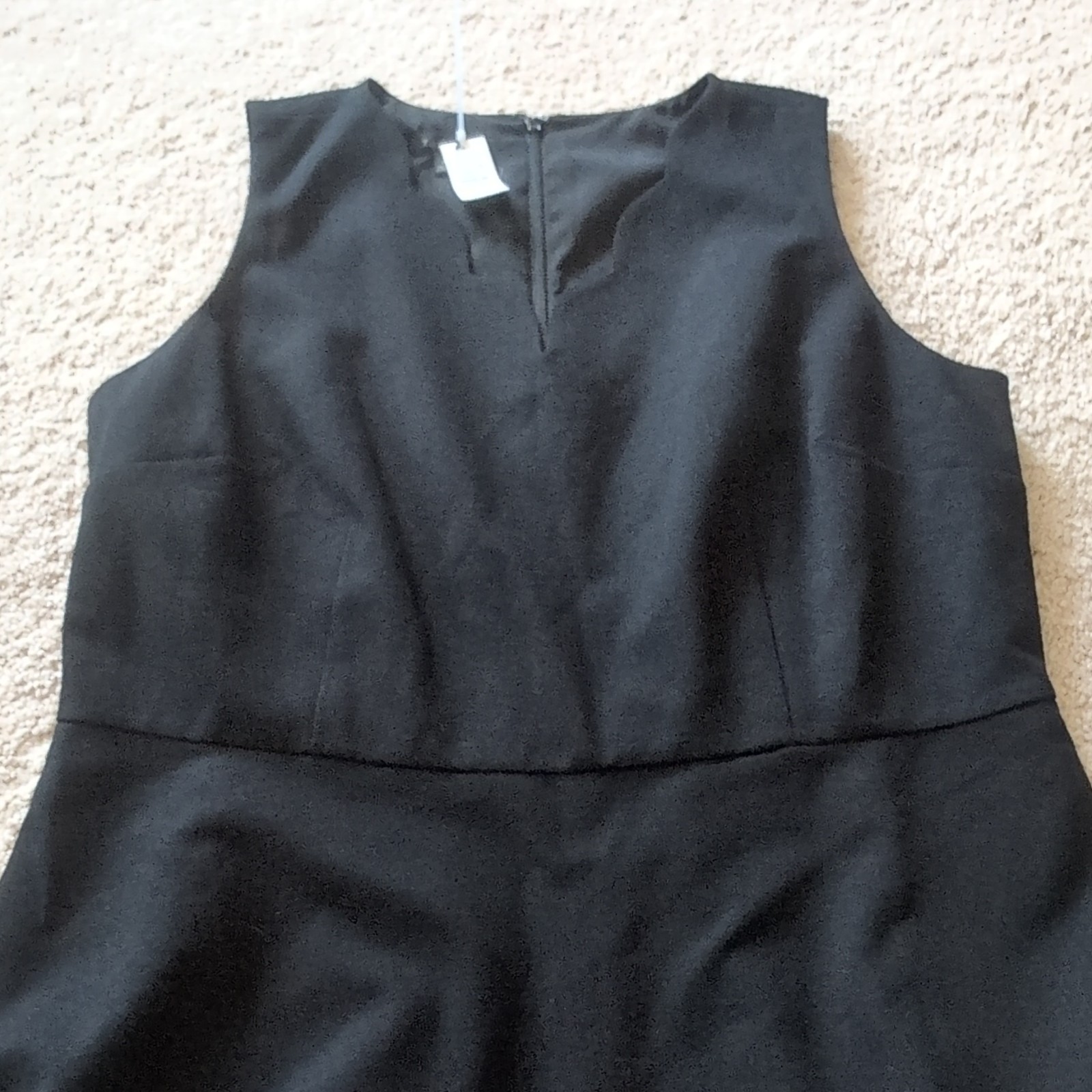 NWT! Black Talbots Dress 10 A-flare Sleeveless Rayon Blend Scallop Neck