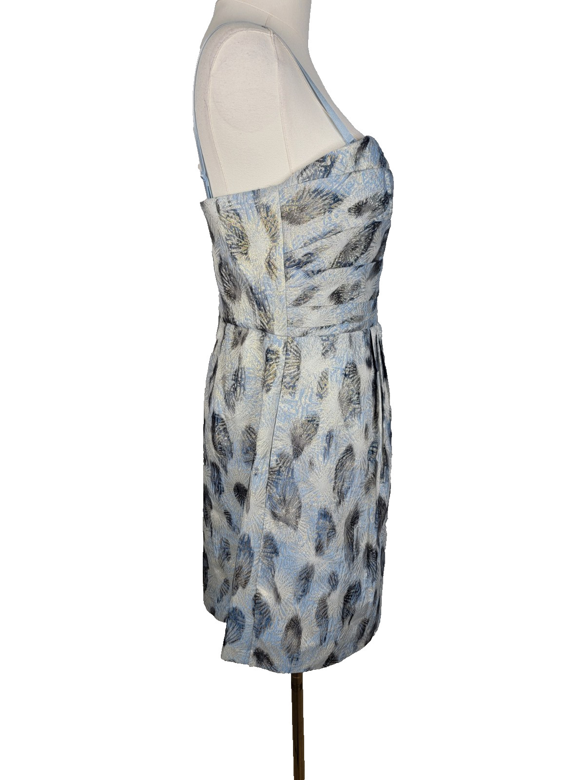 BCBGMAXAZRIA Haze Combo Metallic Jacquard Strapless Dress Nwt Size 10