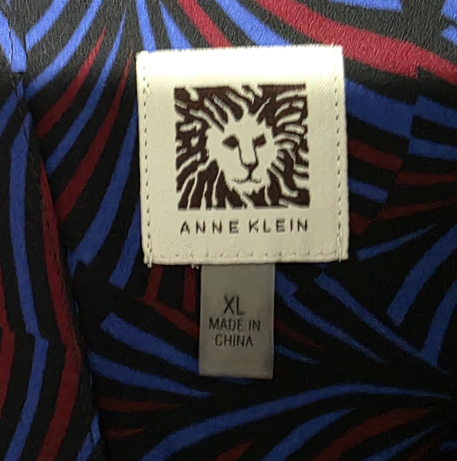 ANNE KLEIN Women’s Jacquard Inverted Pleat Fit & Flare Dress Size XL