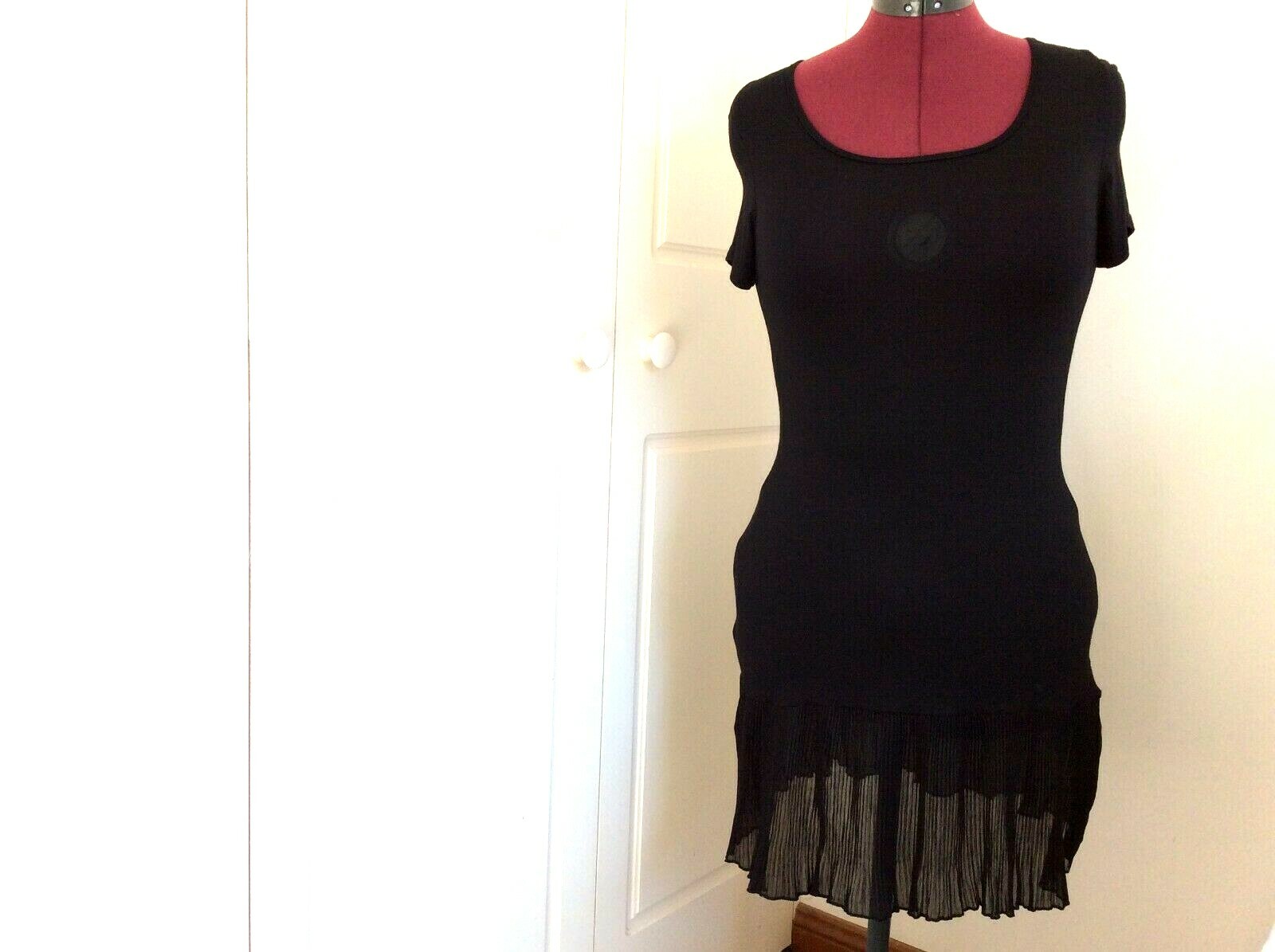 FILO WOMENS SHORT SLEEVE WITH PLEAT CHIFFON TRIM DRESS SIZES 8, 10, 12, 14