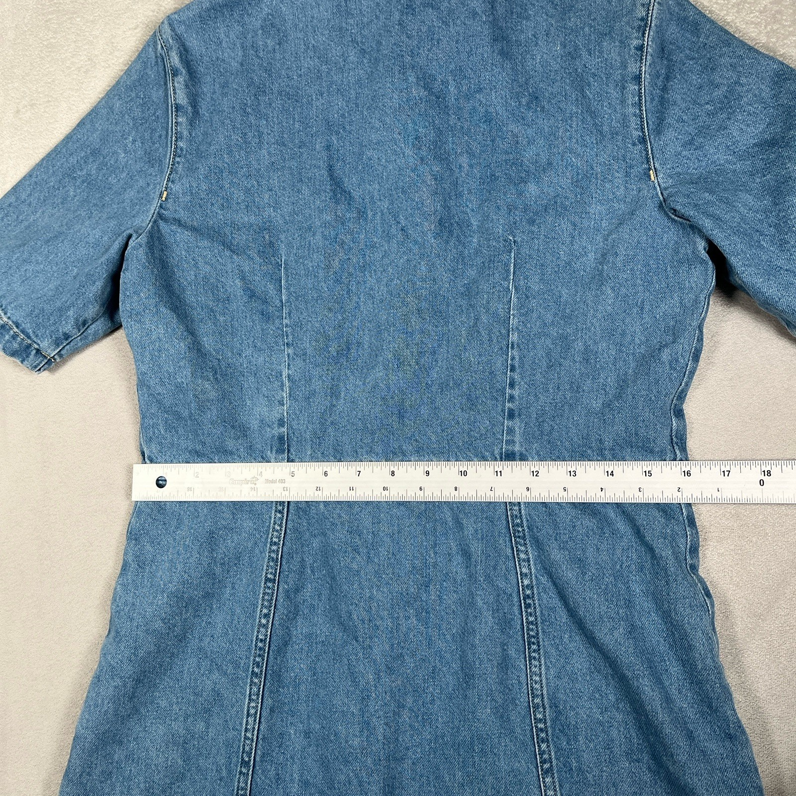 Tommy Hilfiger Jeans Slim Short Sleeve Dress Women M Denim Medium Wash Snap