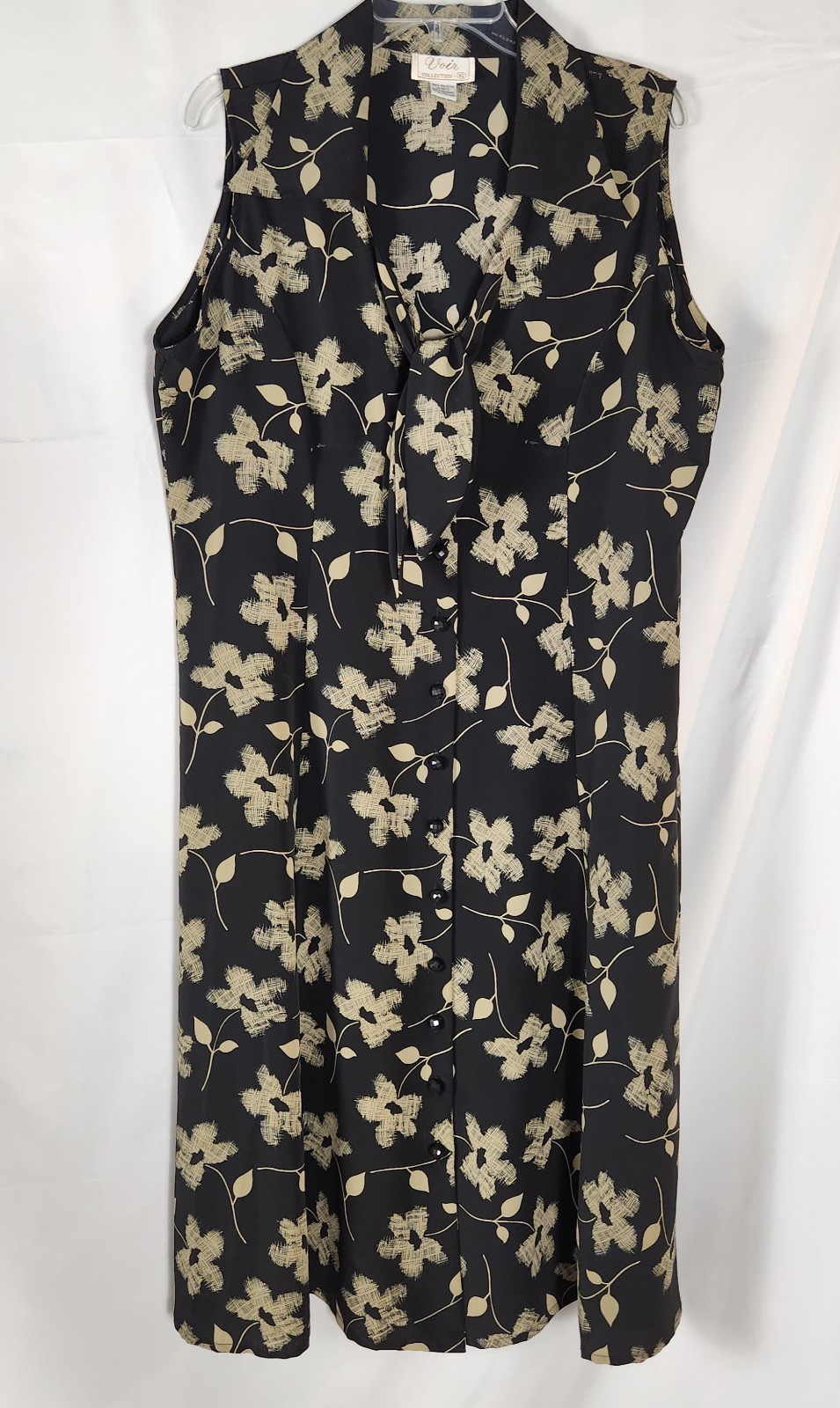 Voir Collection Sleeveless Floral Minimalist/Classic/SlowFashion Shirt Dress XL