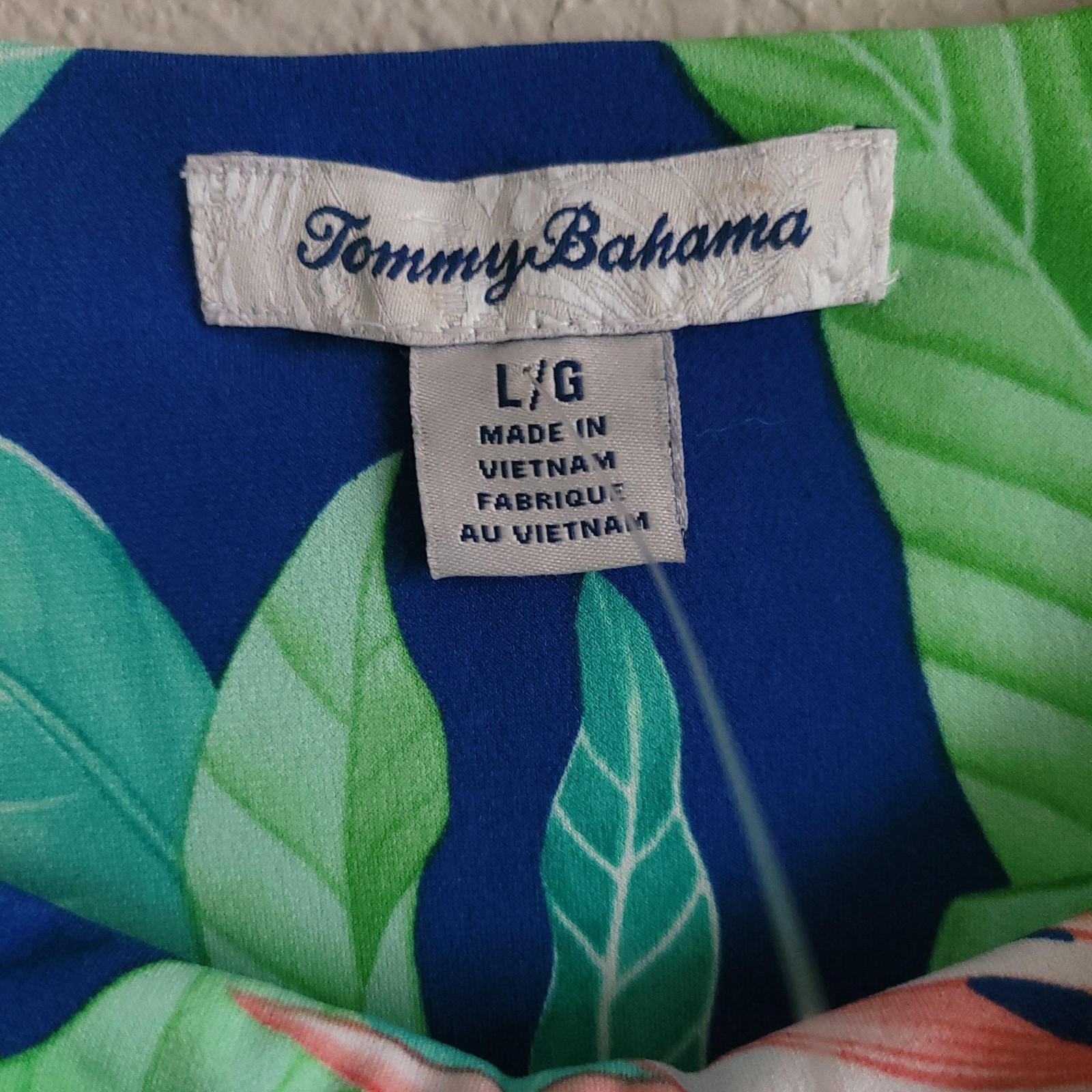 Tommy Bahama Nirvana Night Maxi Dress L Tropical Resort Boho Floral Blue Green
