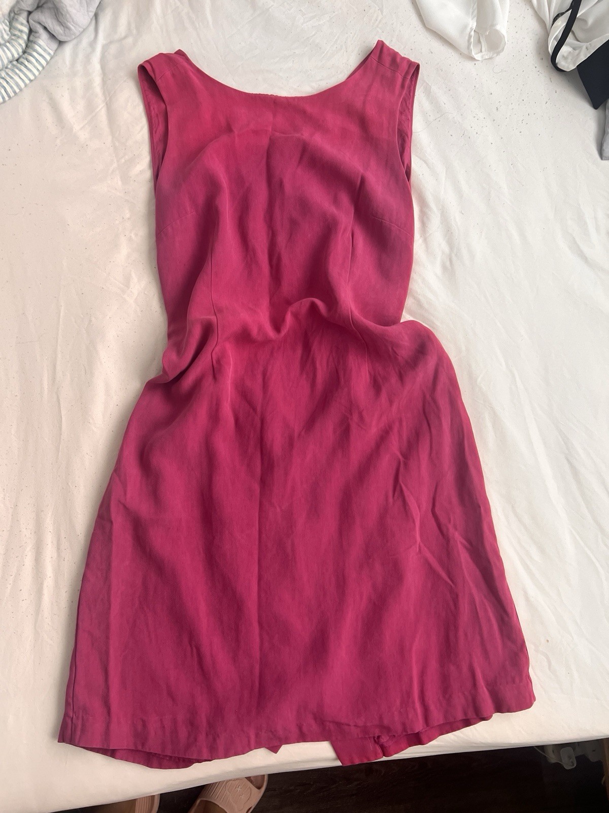 Tommy Bahama Women’s Pink Magenta Sleeveless Dress Button Up, 100% Silk, Size 8